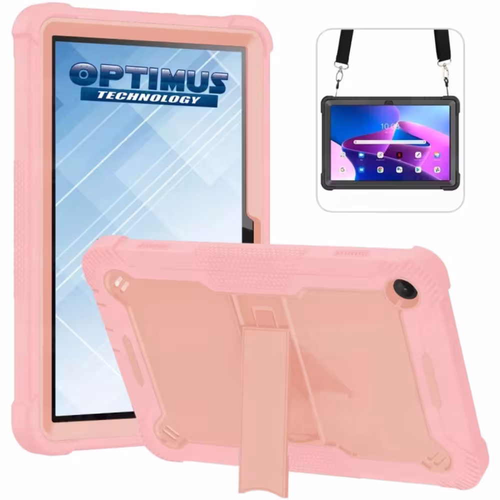 Estuche con Correa para Tablet Lenovo Tab M10 3era Gen 10.6 Pulgadas 2022 TB-125FU y TB-328FU 10.1 con soporte Estilo 2 Rosa