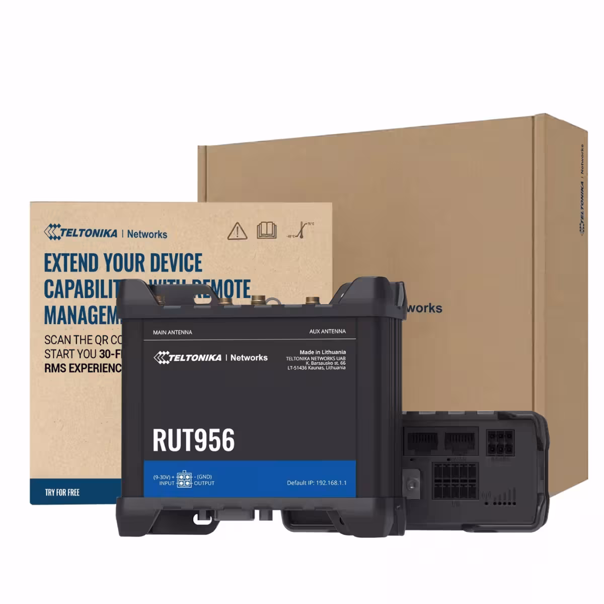 Rourter 4G LTE Dual Simcard Teltonika RUT956 Profesional con 4 Puertos Ethernet (Full Bandas LATAM: B1/B2/B3/B4/B5/B7/B8/B28)