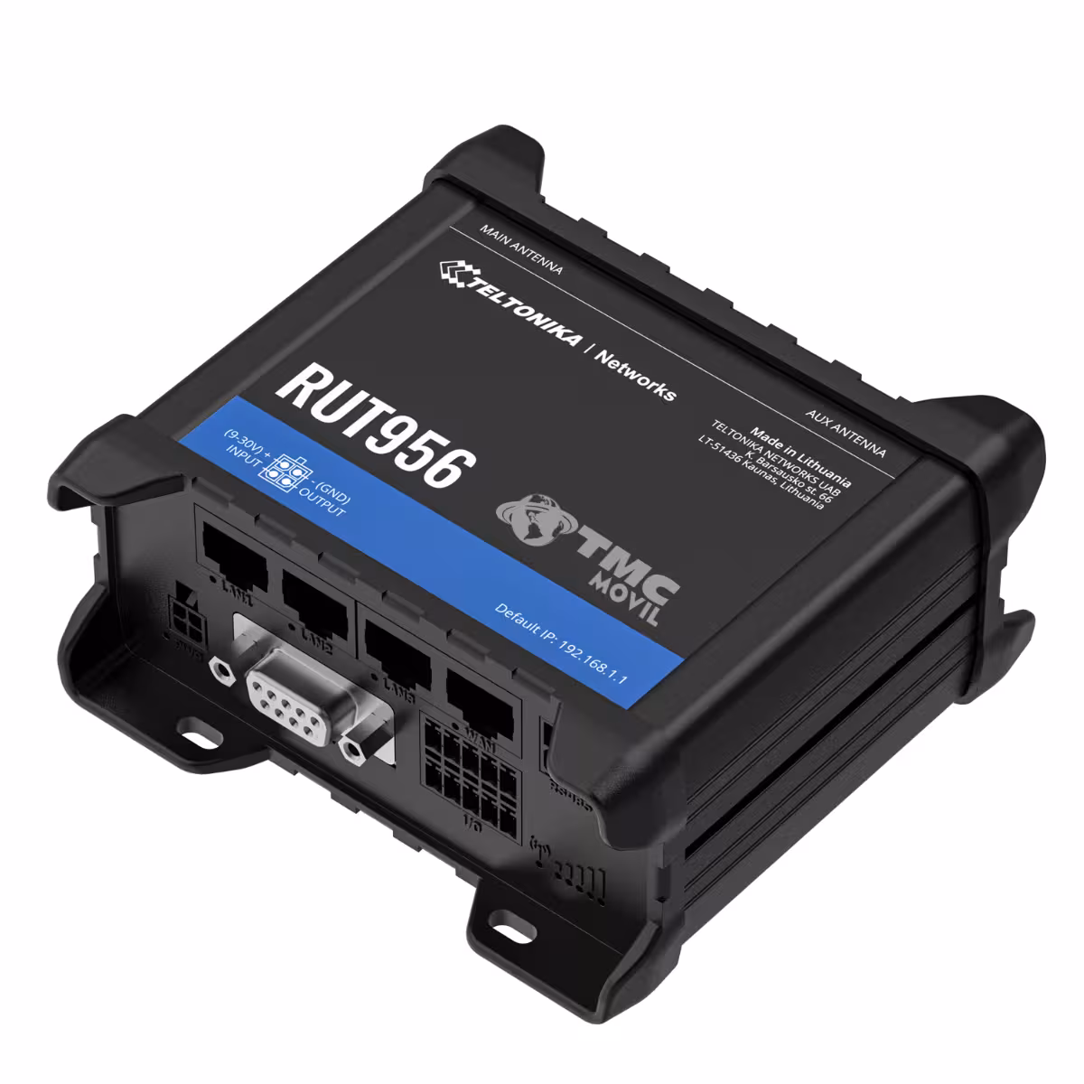 Rourter 4G LTE Dual Simcard Teltonika RUT956 Profesional con 4 Puertos Ethernet (Full Bandas LATAM: B1/B2/B3/B4/B5/B7/B8/B28)