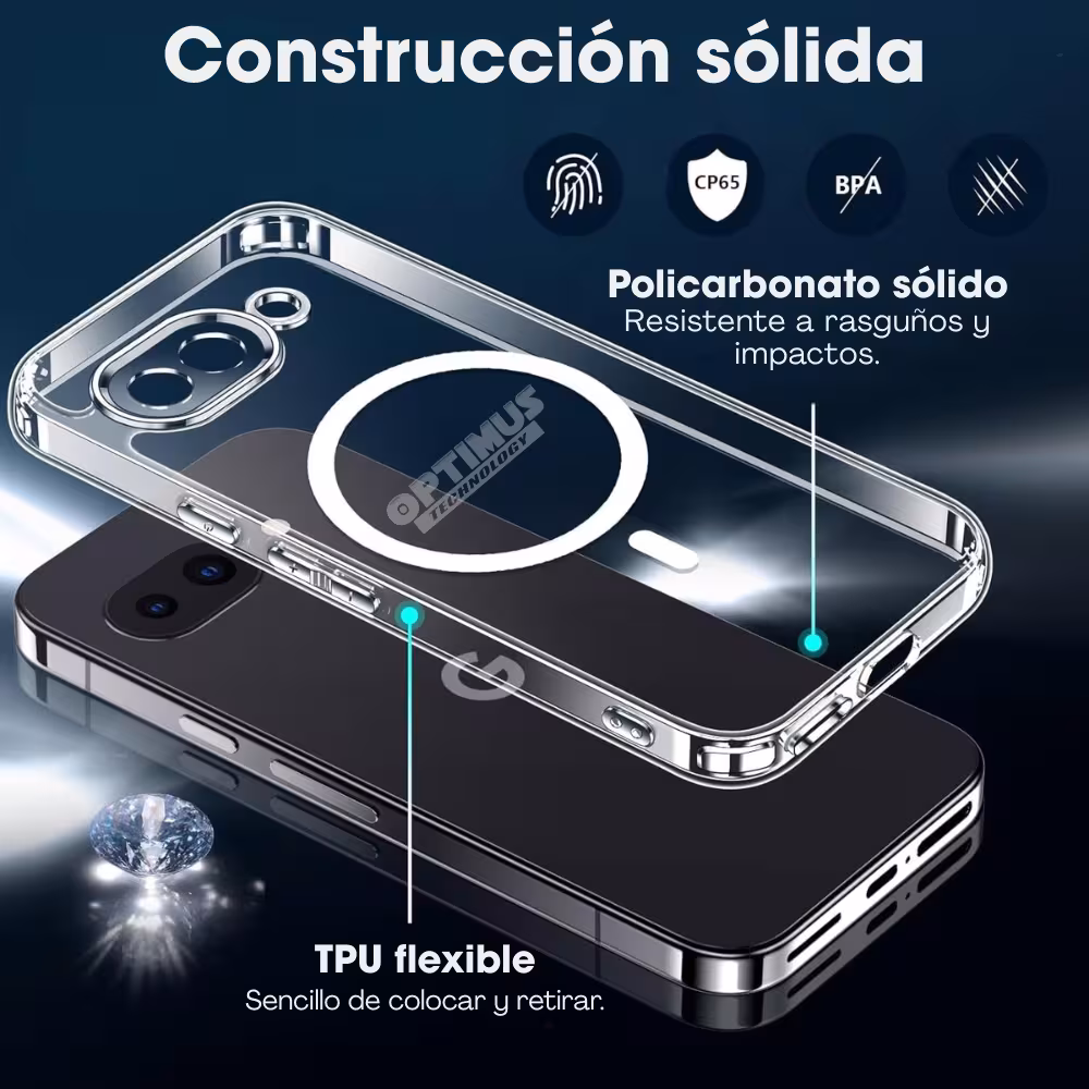 Estuche Case Para Google Pixel 9A Transparente con Tecnología MagSafe