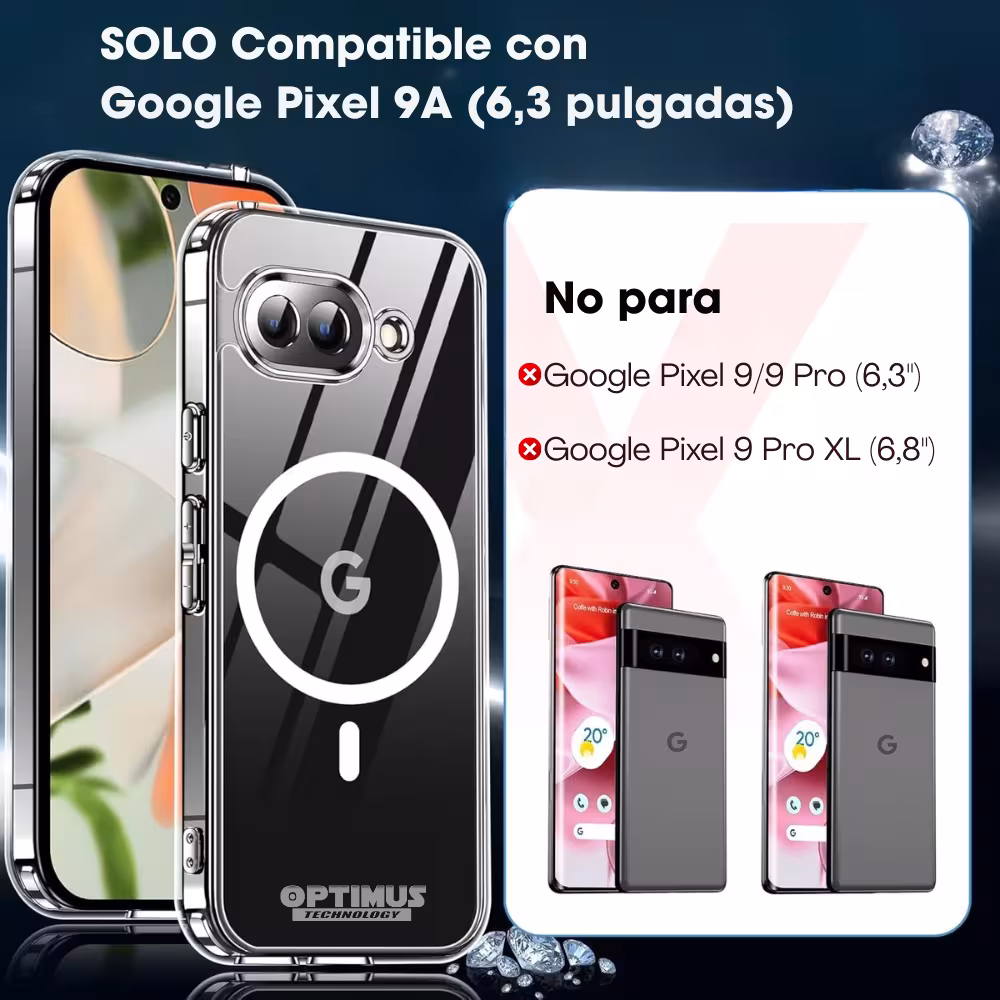 Estuche Case Para Google Pixel 9A Transparente con Tecnología MagSafe