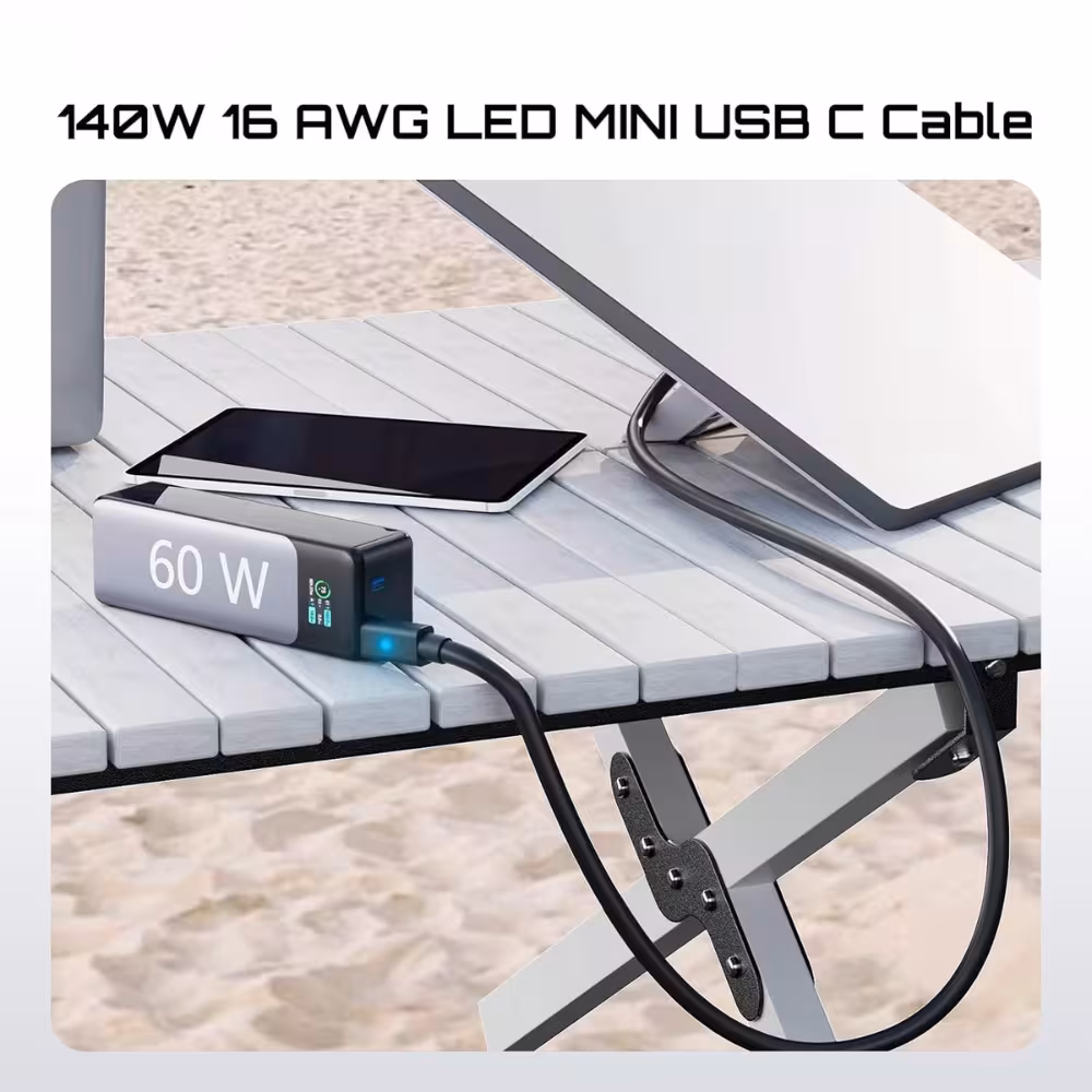 Cable Tipo C Con Indicador Led Para Starlink Mini De 5 Metros
