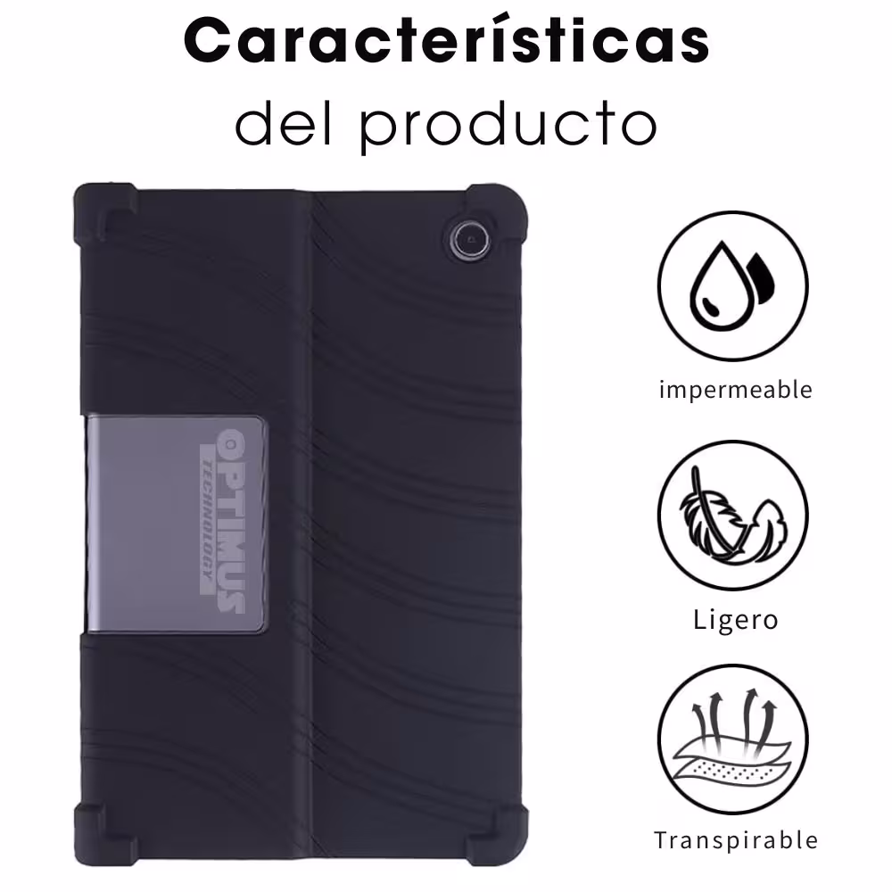 Combo Estuche de Goma Negro Vidrio Templado y Teclado 2 en 1 para Lenovo Tab Plus 11,5 pulgadas 2024