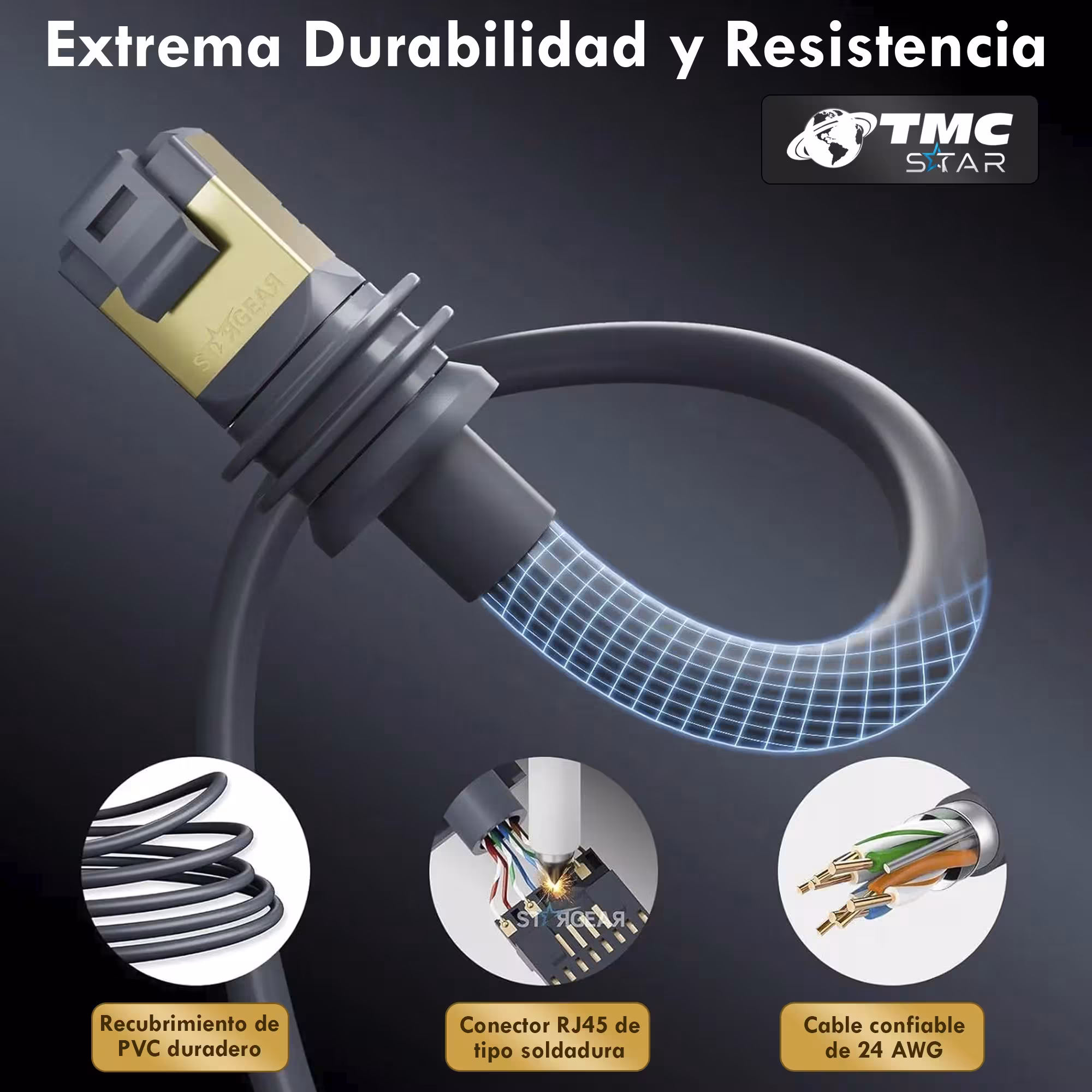 Cable De 15 Metros Para Starlink Standard GEN 3 / V4 / MINI - Alta Velocidad y Resistencia