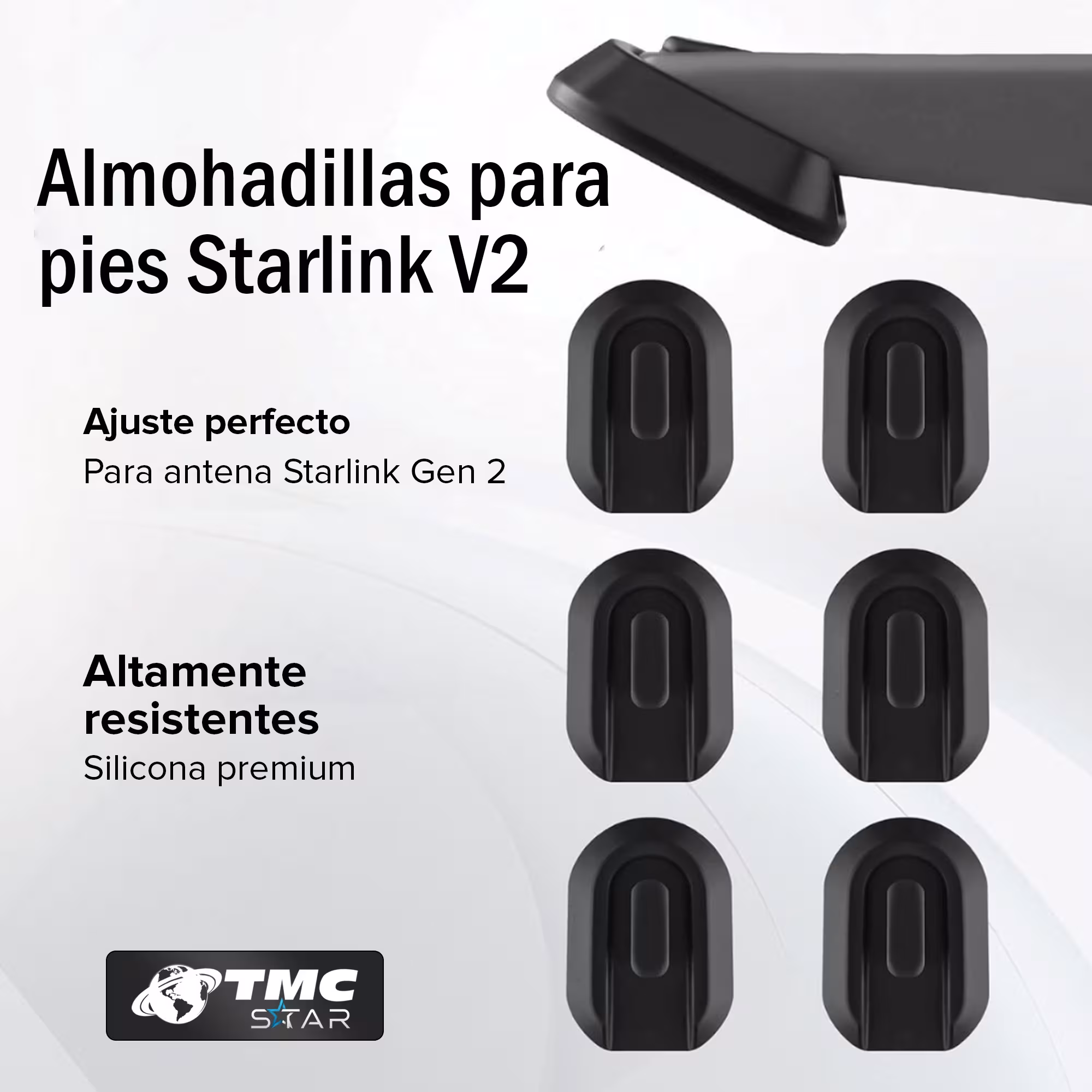 Bases De Silicona Para Starlink V2 | Antideslizantes y Firmes | Pack de 6 Unidades