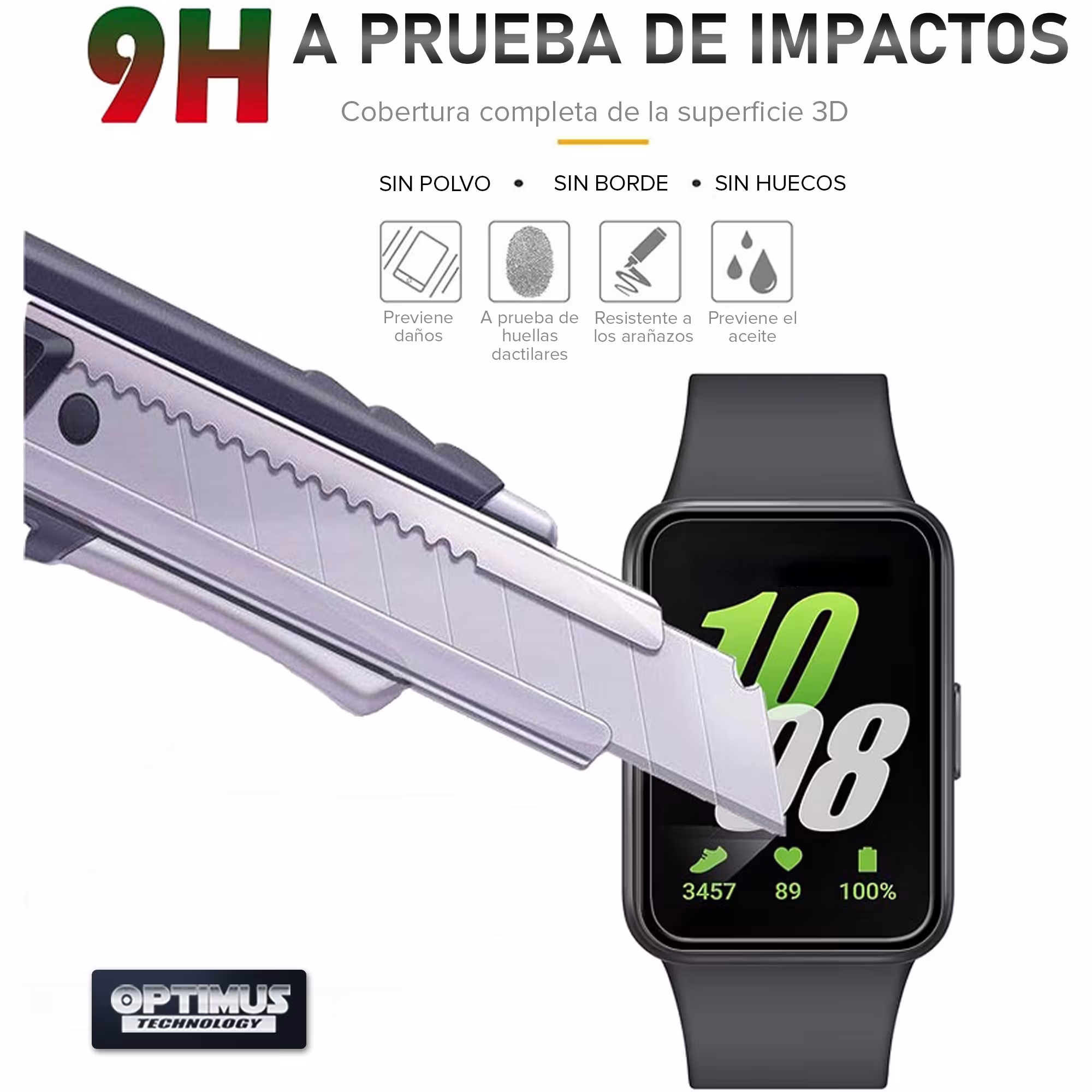 Vidrio Templado Protector de pantalla Nanoglass Para Samsung Galaxy Fit 3
