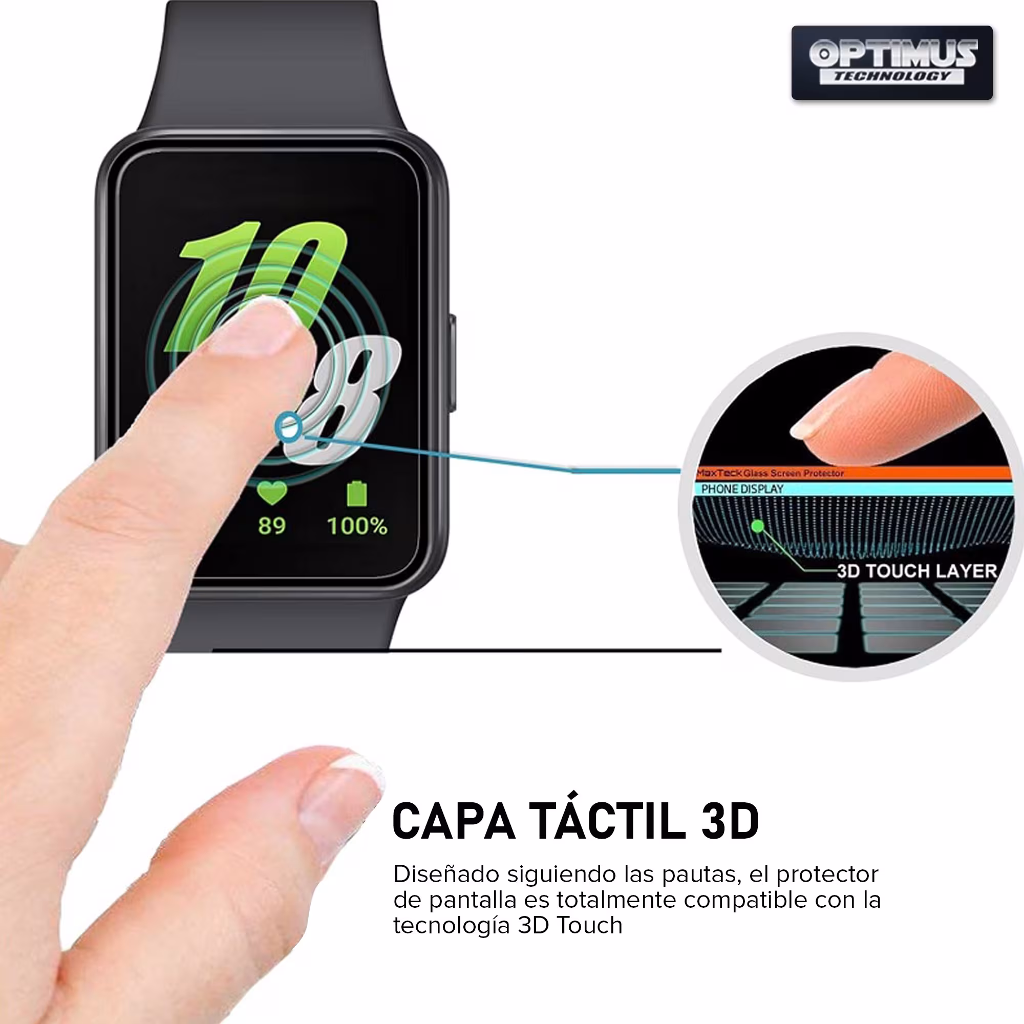 Vidrio Templado Protector de pantalla Nanoglass Para Samsung Galaxy Fit 3