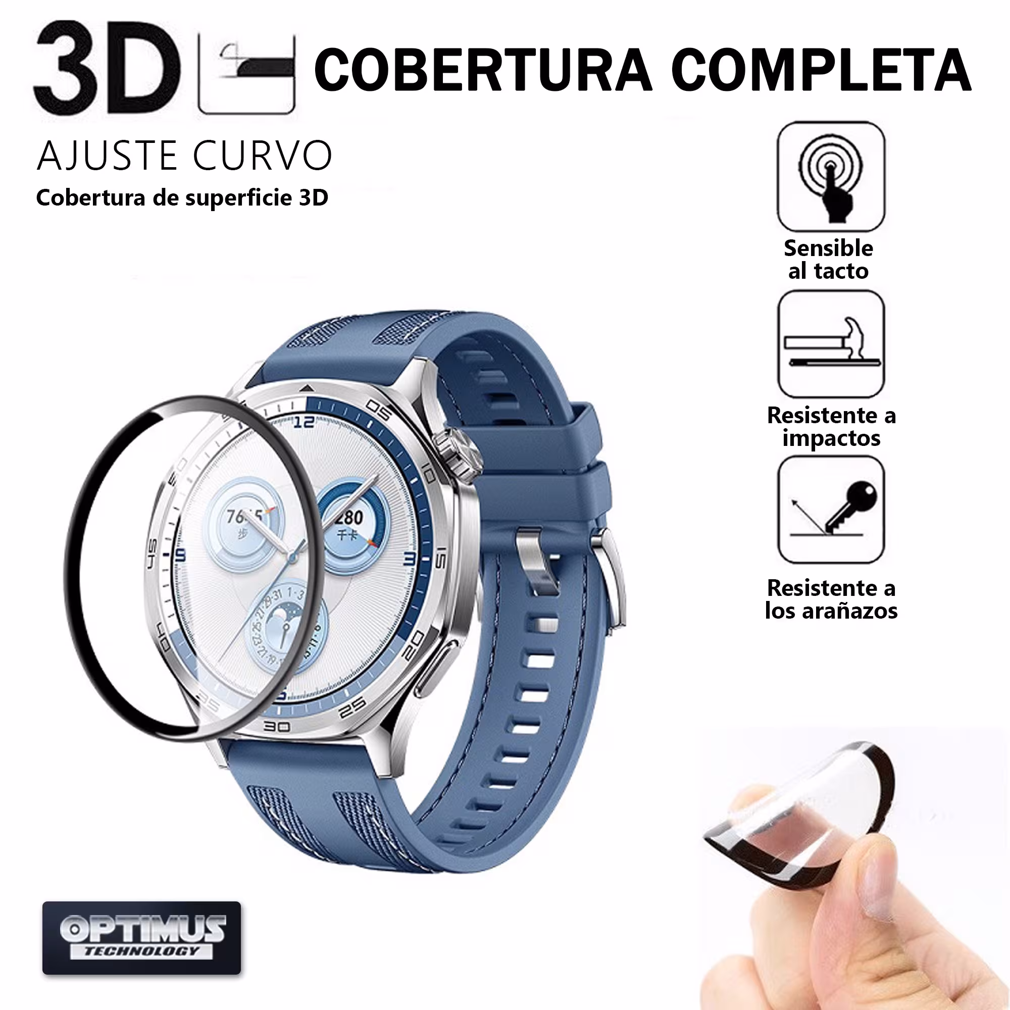Vidrio Templado protector de pantalla Nanoglass Para Huawei Watch Gt5 Pro 42mm