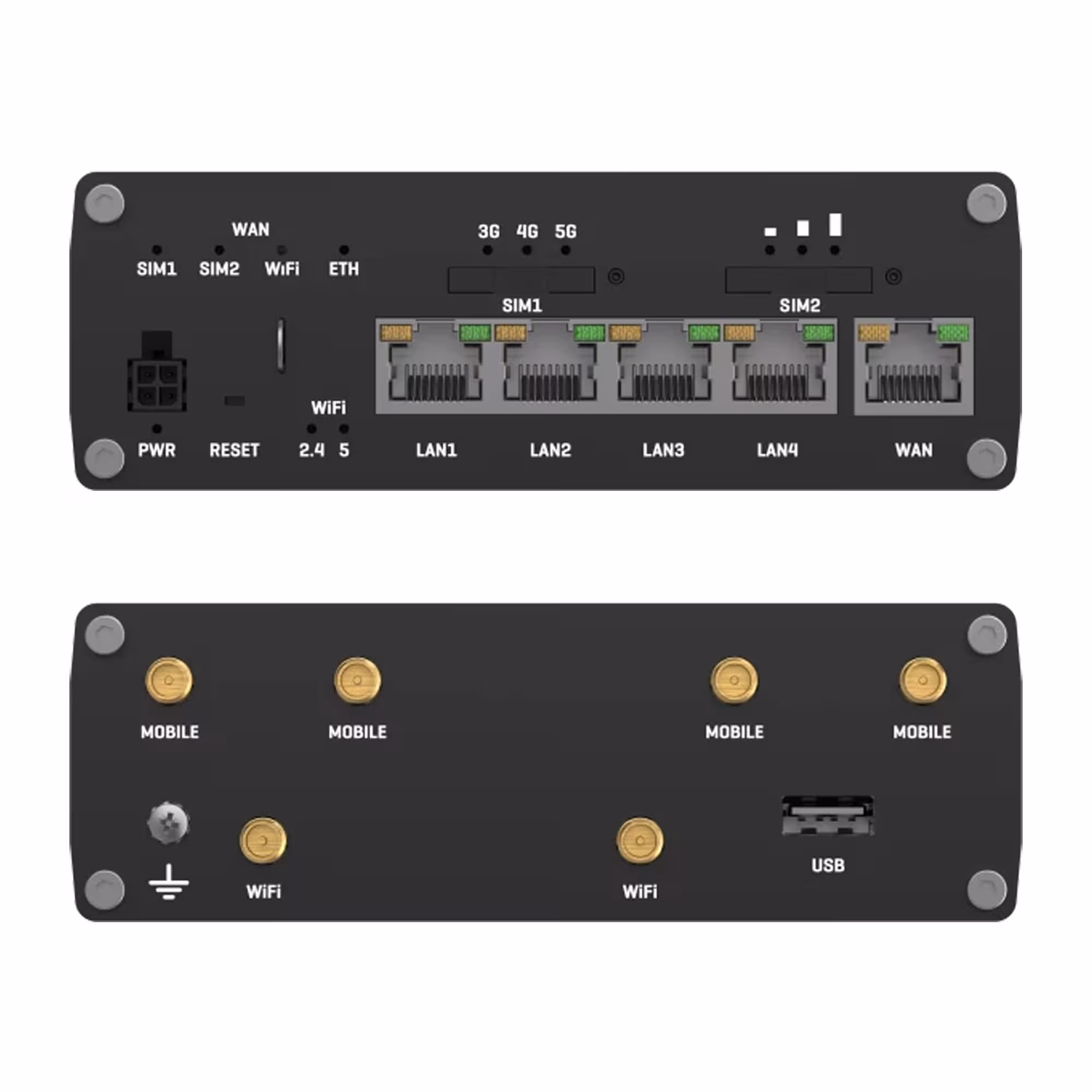 Rourter Industrial 4G LT 5GE Doble Sim Teltonika RUTM51, 5 puertos Ethernet 10/100/1000 Mbps Wi-Fi 2.4GHz a 5GHz, Versión LATAM