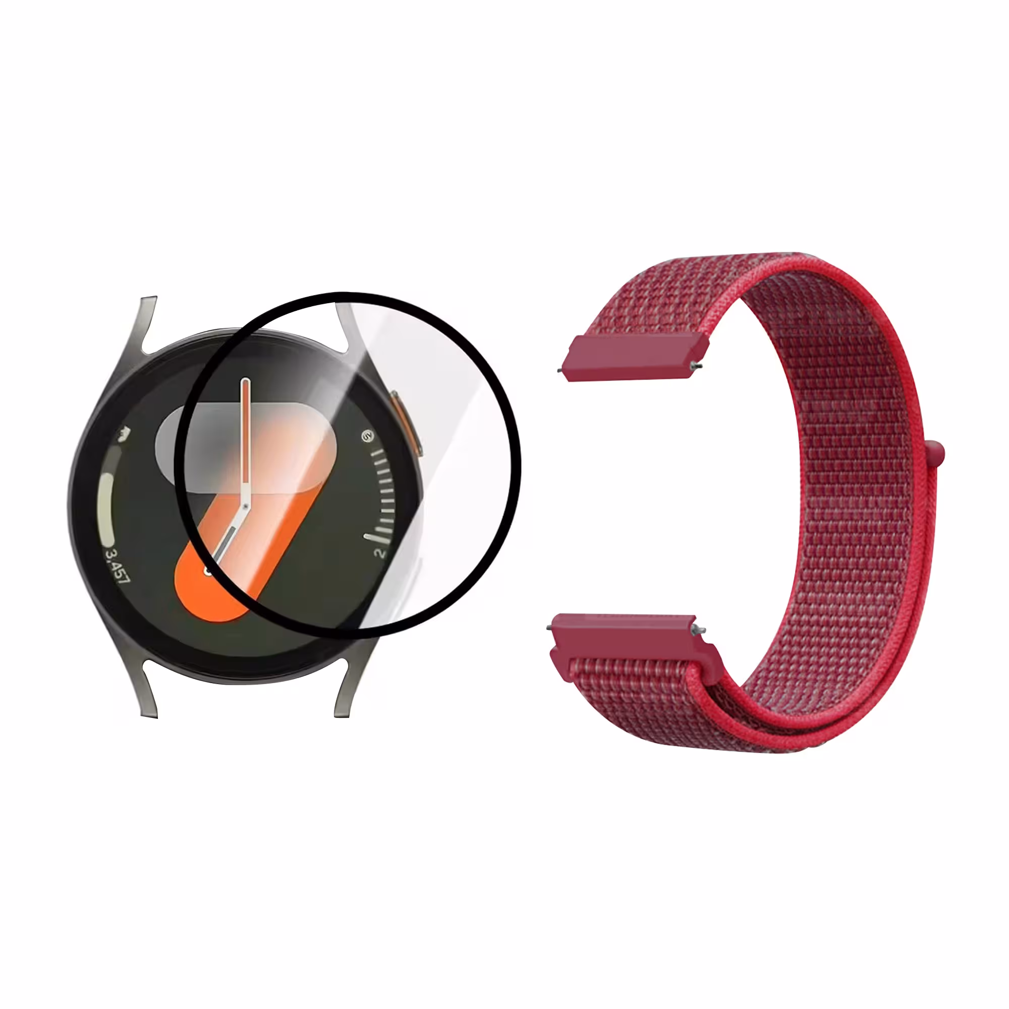 KIT Correa tipo velcro y Vidrio templado cerámico para Reloj Smartwatch Samsung Galaxy Watch 7 44mm