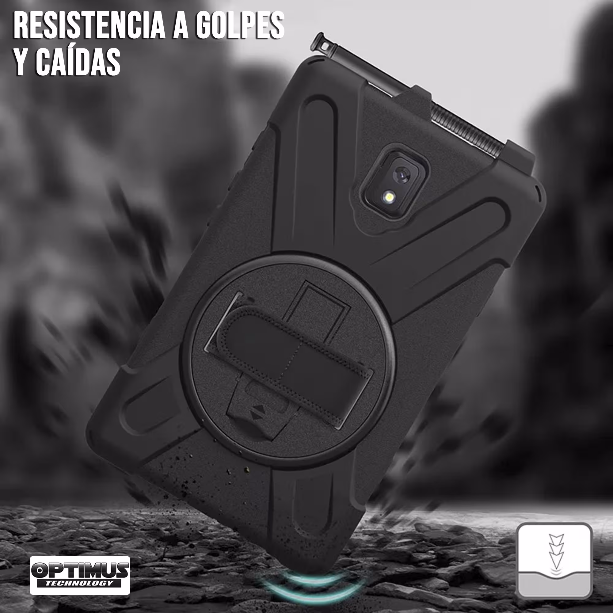 Estuche Protector con Correa Tablet Samsung Galaxy Tab Active5 8 pulgadas SM-T575 / SM-T570 Anti golpes con soporte