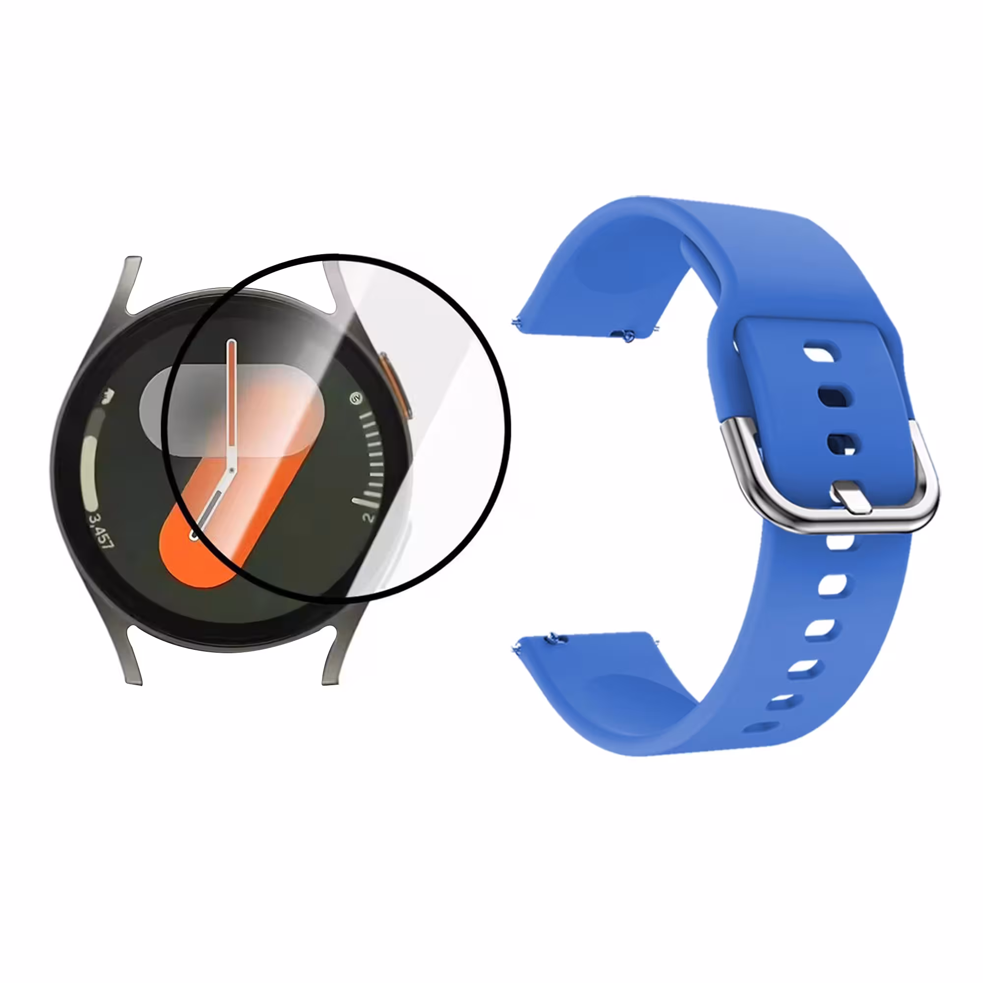 Combo pulso goma con vidrio templado Nanoglass para Reloj Smartwatch Samsung Galaxy Watch7 40mm