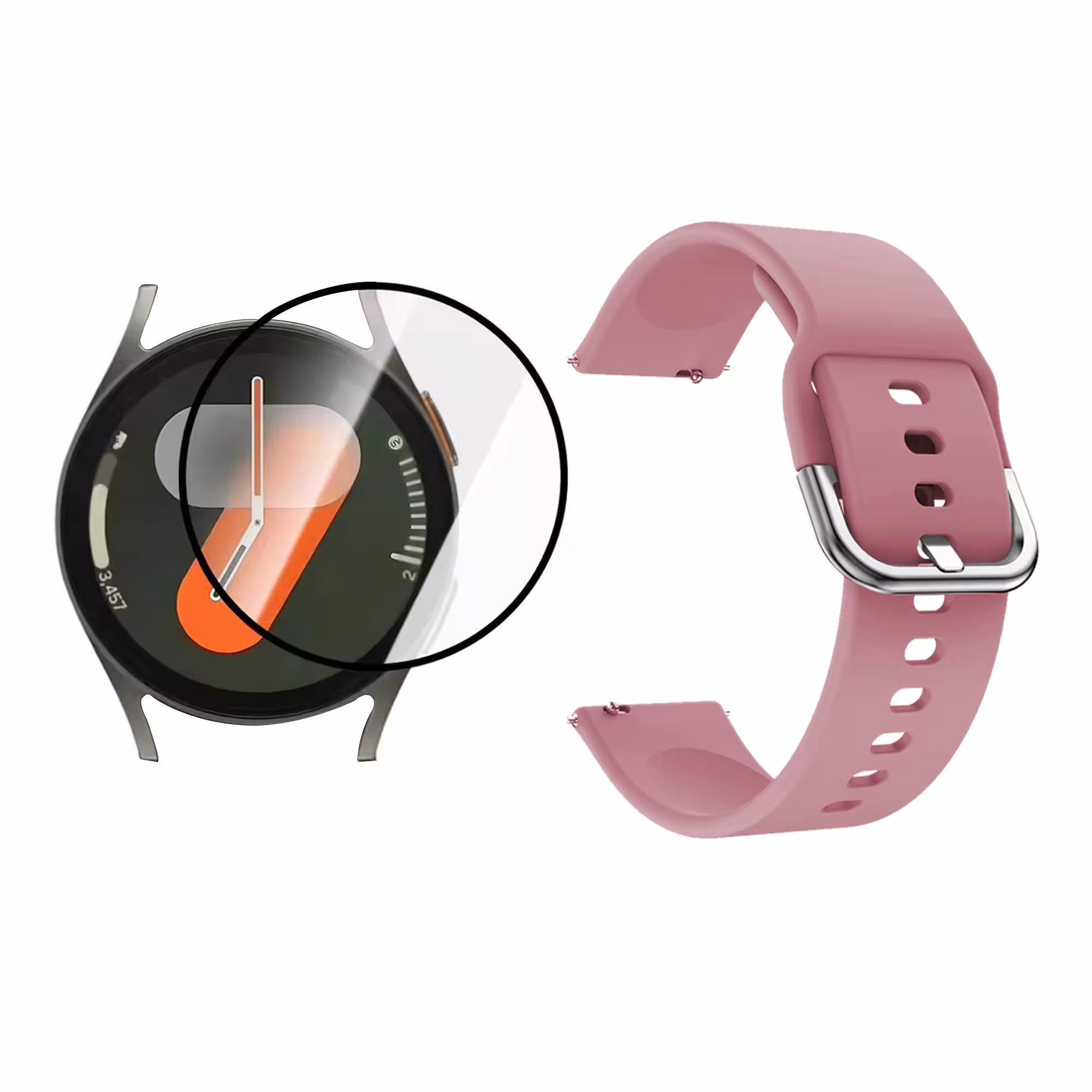 Combo pulso goma con vidrio templado Nanoglass para Reloj Smartwatch Samsung Galaxy Watch7 40mm