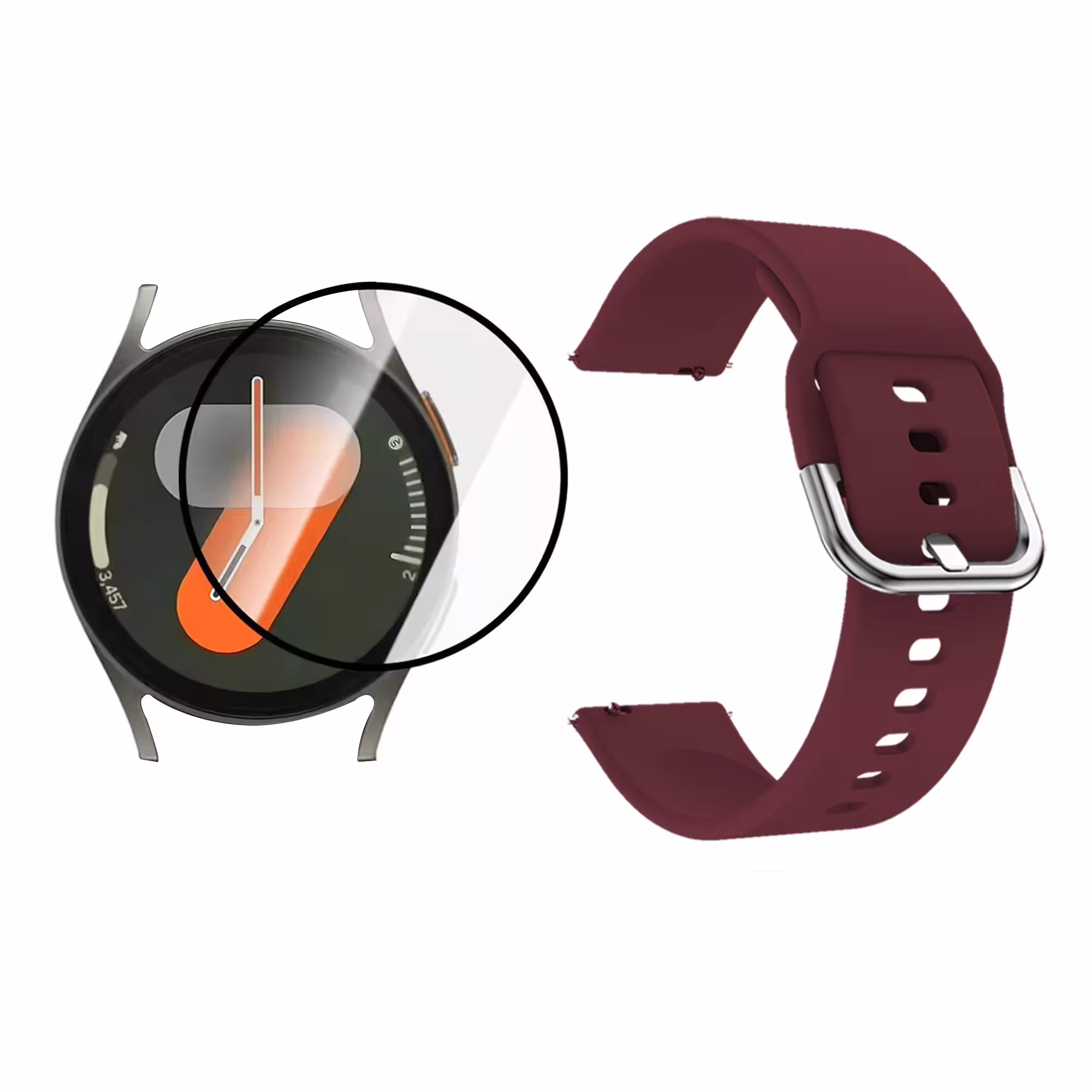 Combo pulso goma con vidrio templado Nanoglass para Reloj Smartwatch Samsung Galaxy Watch7 40mm