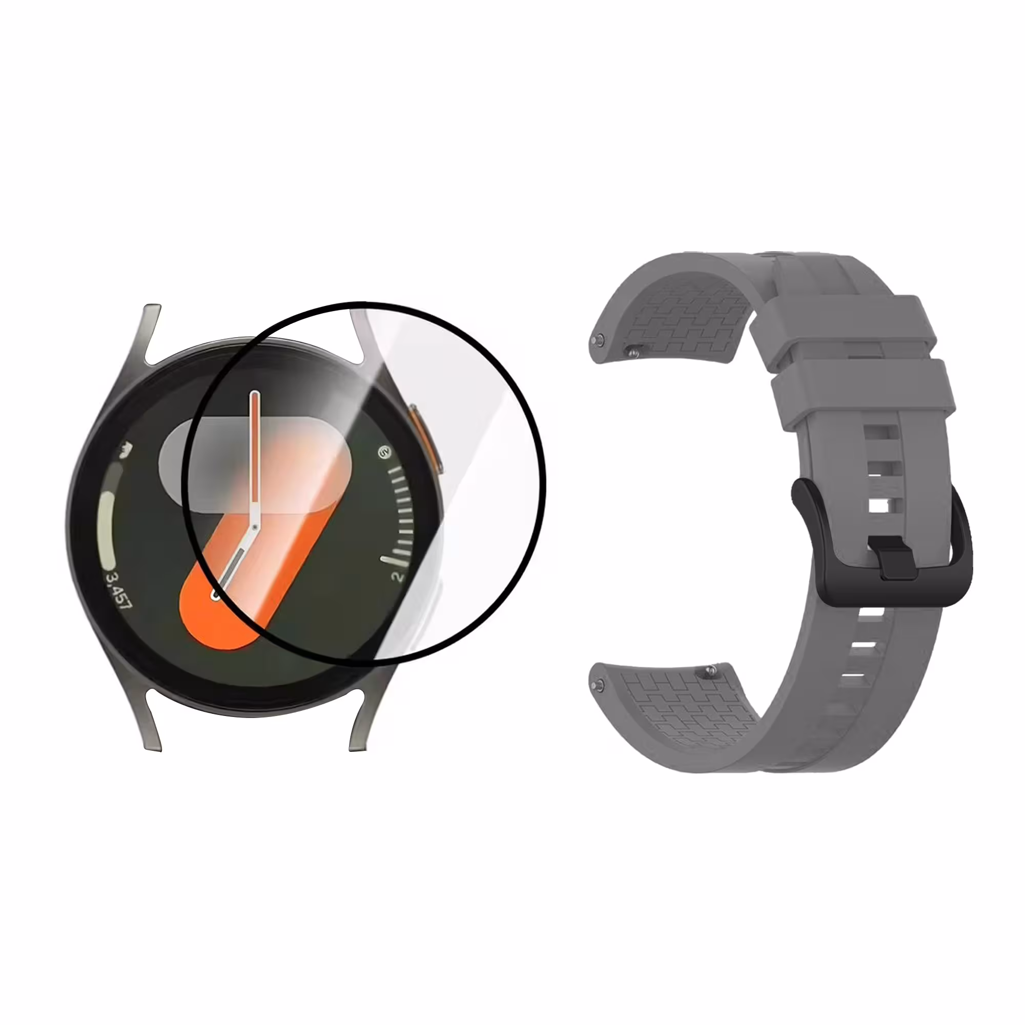 Kit Pulso goma de colores y vidrio nanoglass cerámico para Reloj Samsung Galaxy Watch 7 40mm