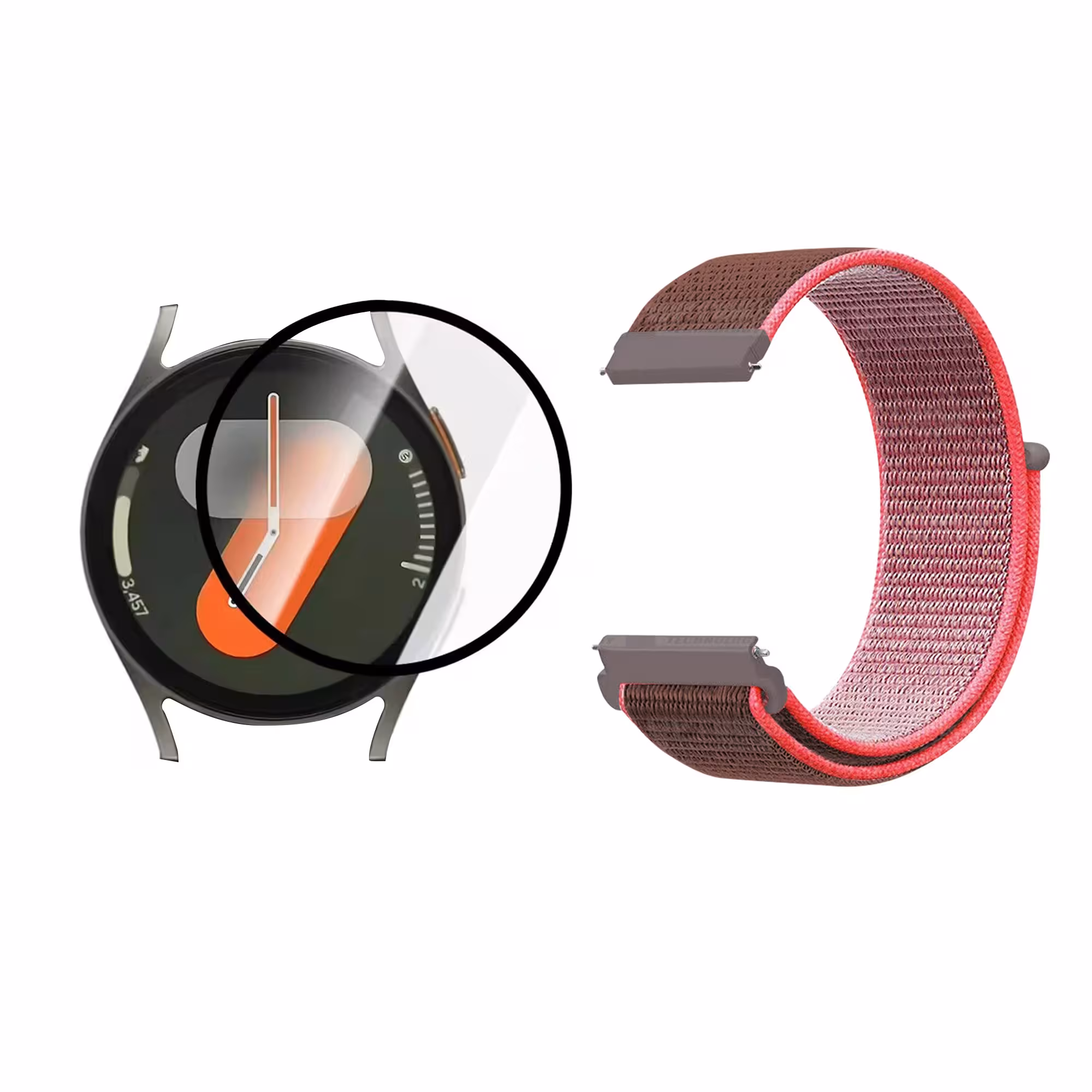 KIT Correa pulso velcro Nailon y Vidrio templado Nanoglass para Reloj Smartwatch Samsung Galaxy Watch7 40mm
