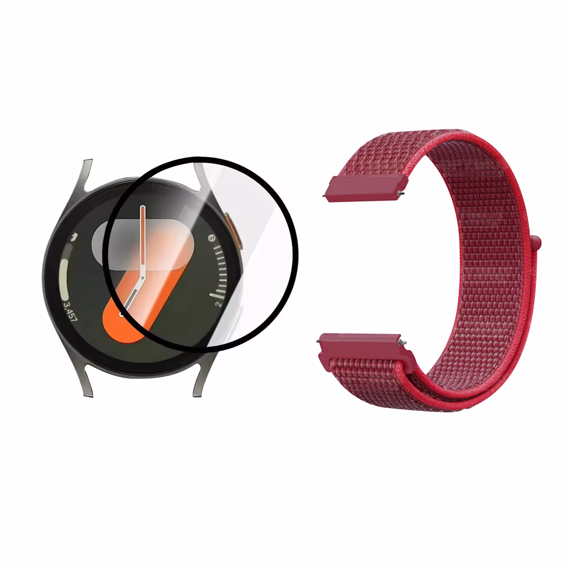 KIT Correa pulso velcro Nailon y Vidrio templado Nanoglass para Reloj Smartwatch Samsung Galaxy Watch7 40mm