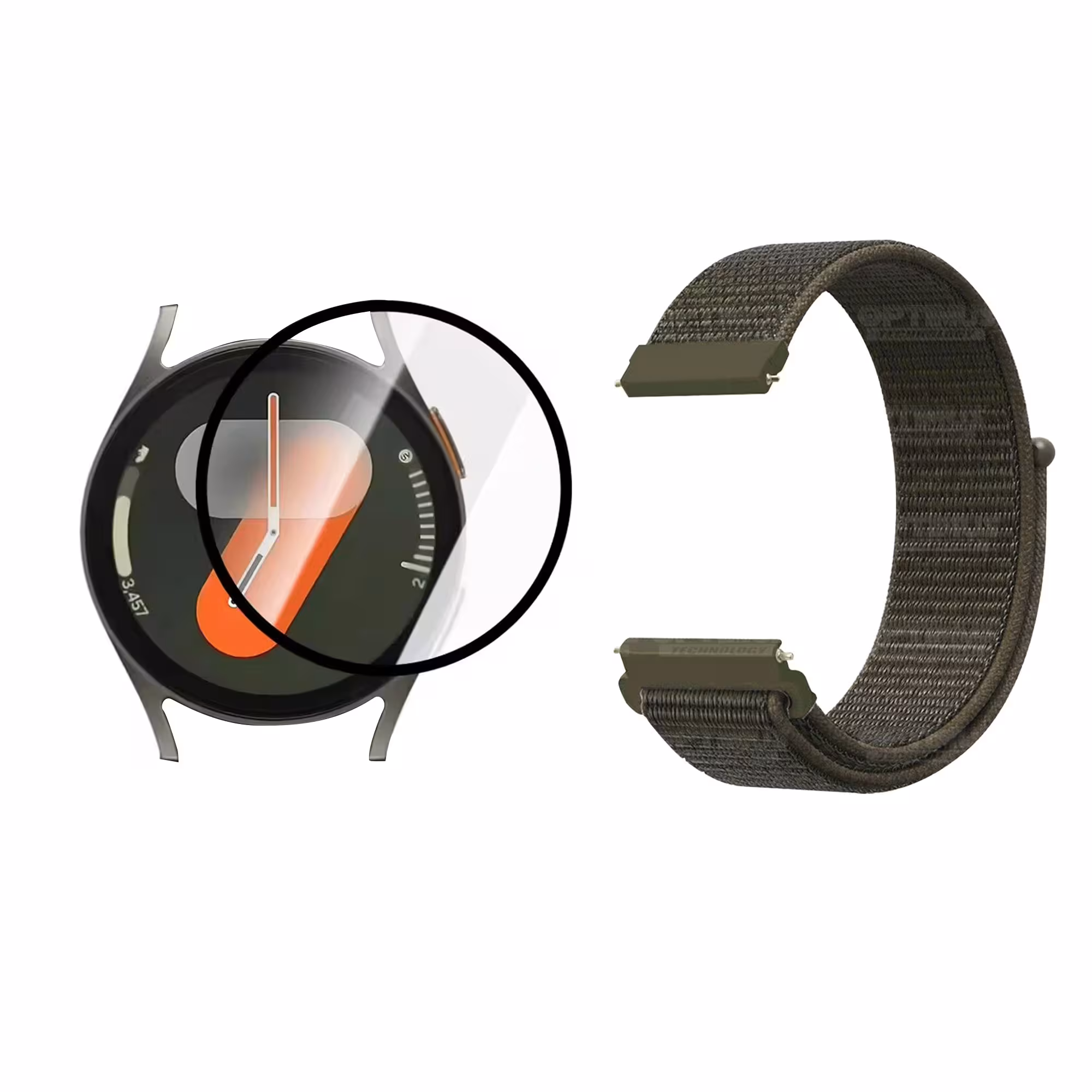 KIT Correa pulso velcro Nailon y Vidrio templado Nanoglass para Reloj Smartwatch Samsung Galaxy Watch7 40mm