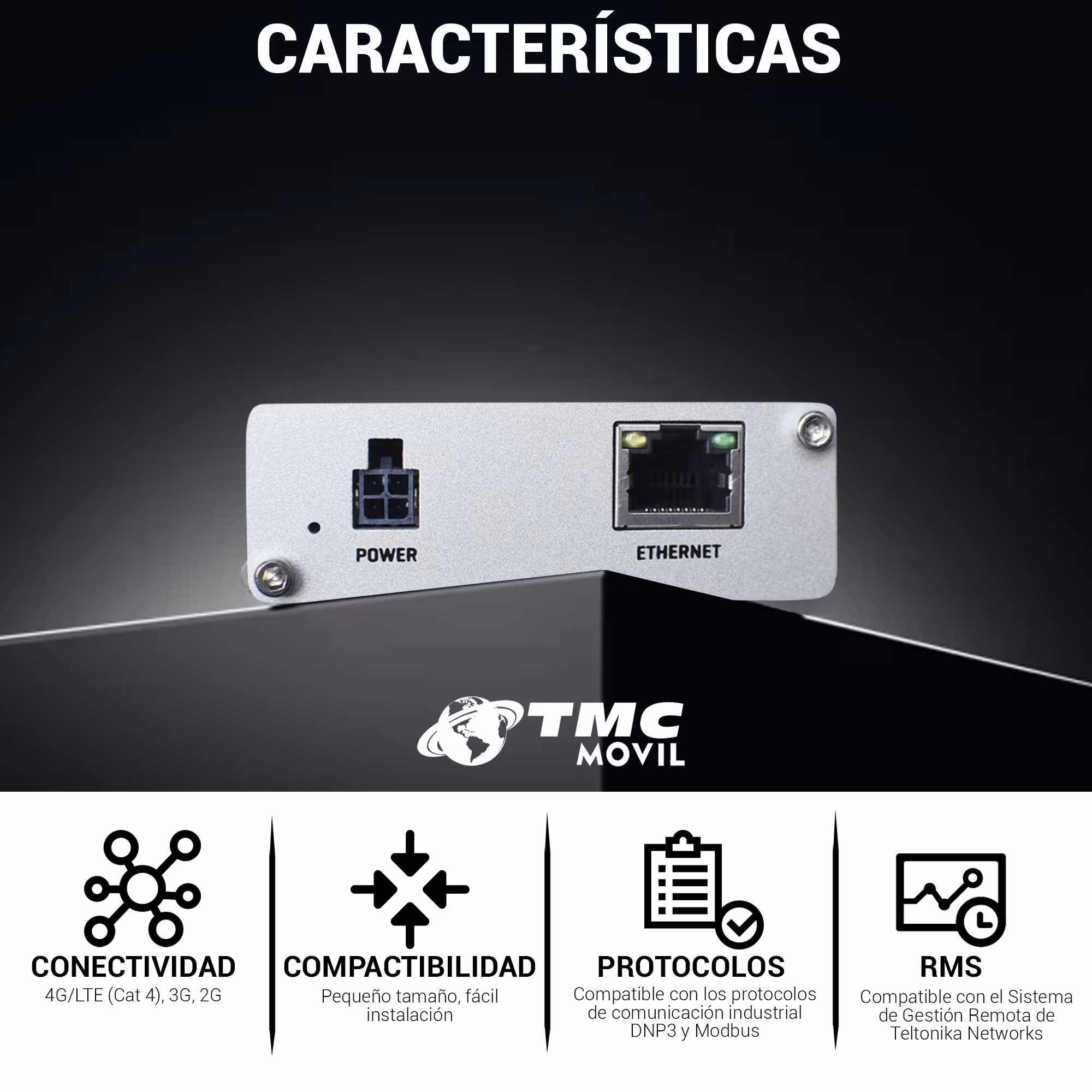 Puerta de enlace Teltonika TRB140 Cat 4 Ethernet Gigabit alta velocidad | Gateway LTE industrial