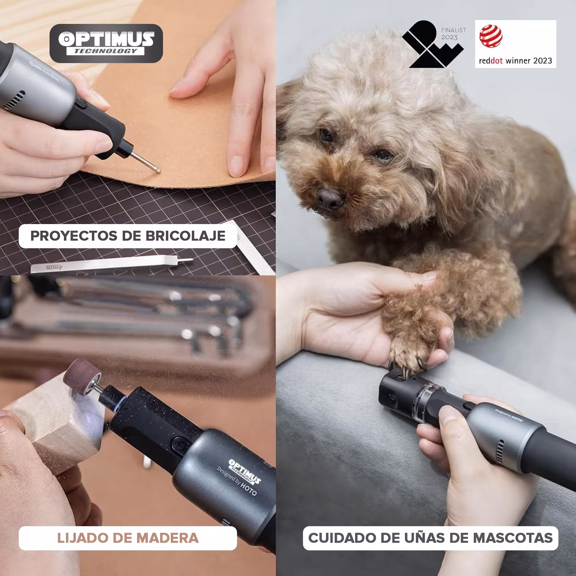 Kit de Herramientas Rotativas HOTO 35 en 1 Inalámbrica 4V | Herramienta eléctrica multiusos para lijar pulir taladrar tallar