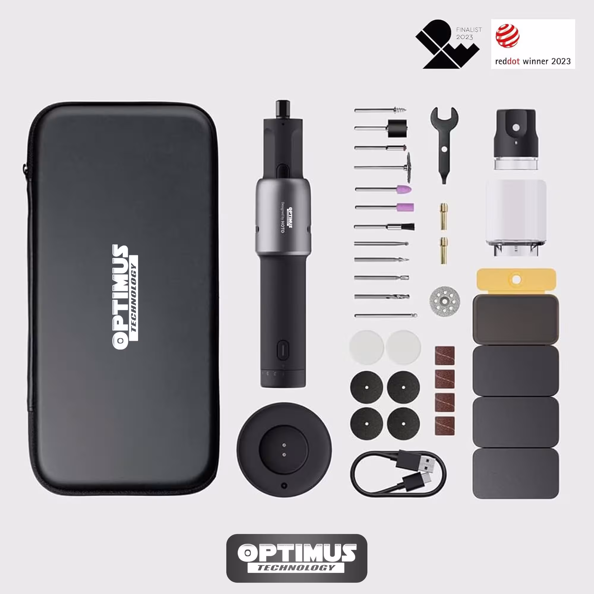 Kit de Herramientas Rotativas HOTO 35 en 1 Inalámbrica 4V | Herramienta eléctrica multiusos para lijar pulir taladrar tallar