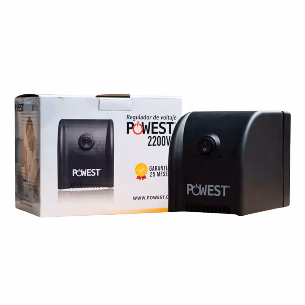 Regulador de Voltaje Powest Copyline 2.2 KVA (2200 VA / 1200 W) 120 V Automático Color Negro
