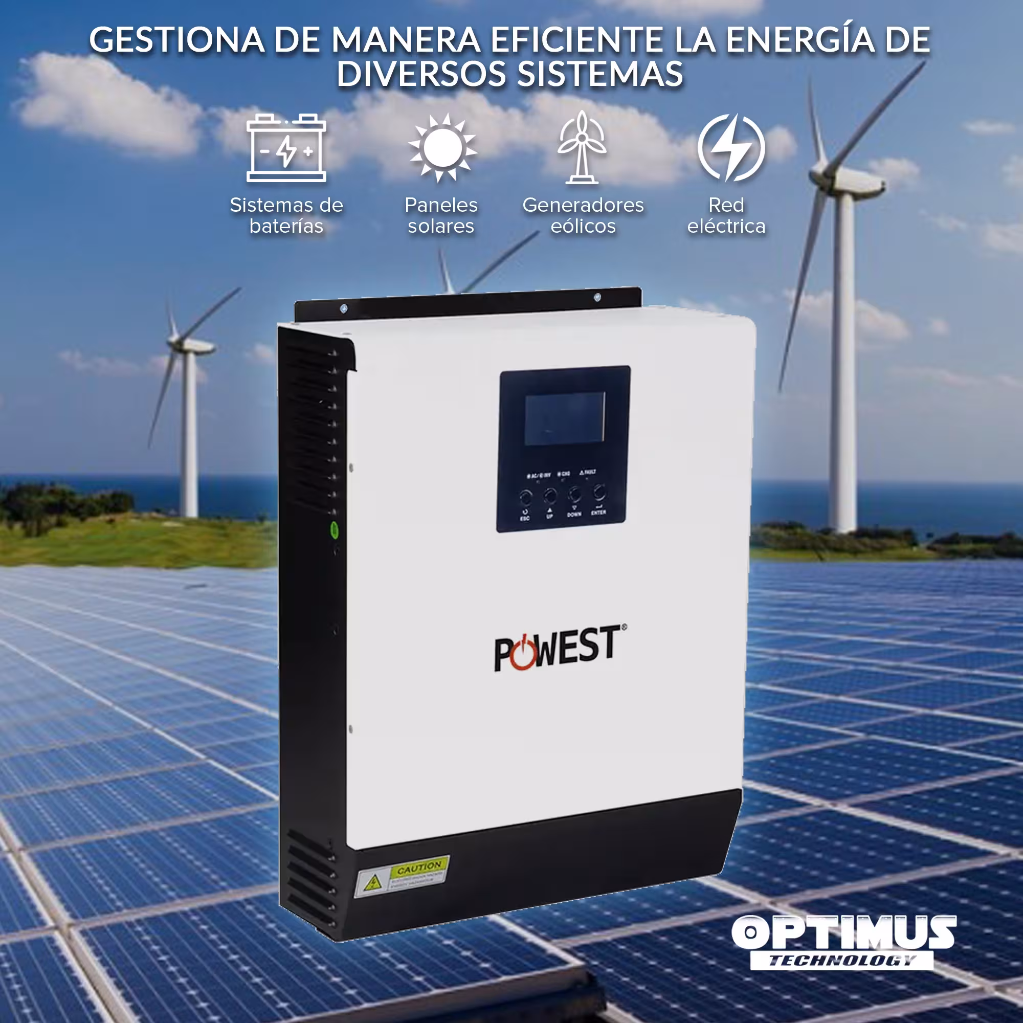 Inversor Solar POWEST 1KVA 12VALL IN ONE 1KVA 12V Cargador Integrado Energía Limpia 1000VA Carga Solar Para Casa o Negocio