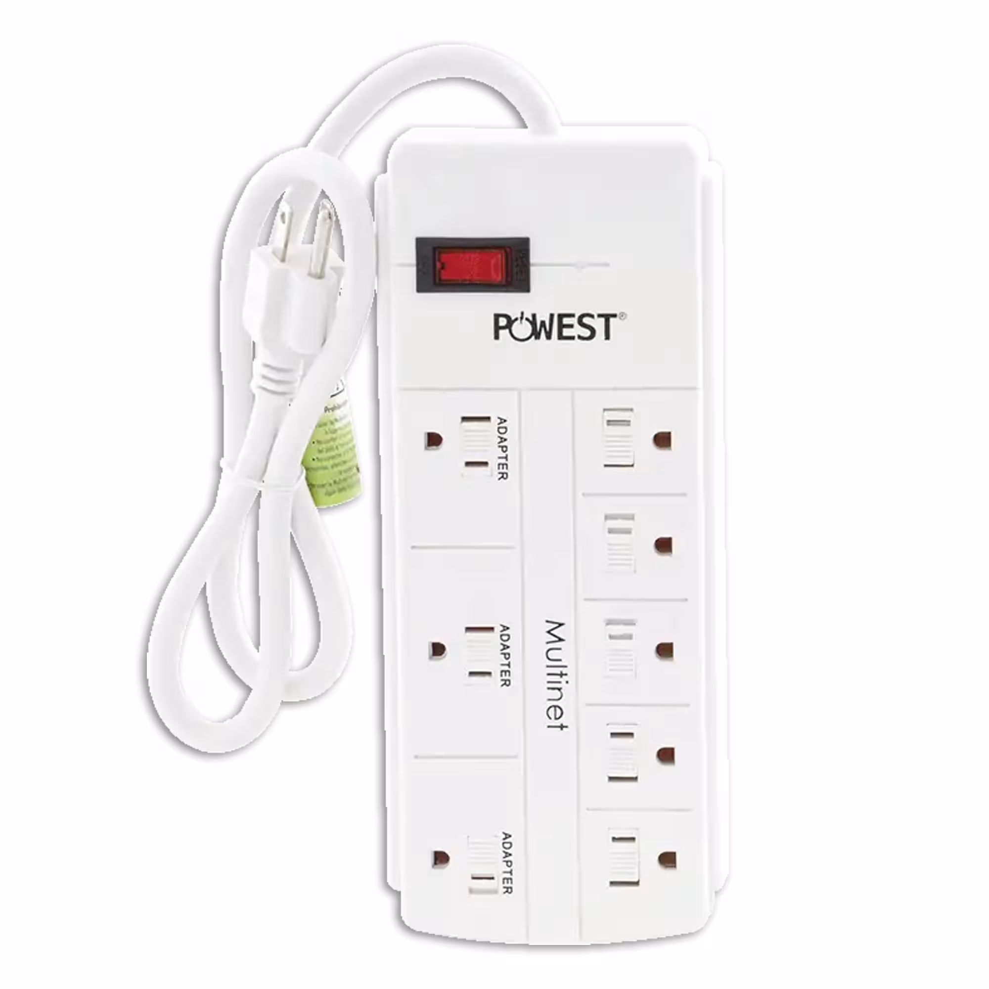 Multitoma Supresor de Picos Multinet 8T 8 Salidas Powest Regleta 1800w Seguridad Eléctrica Protección Sobretensión