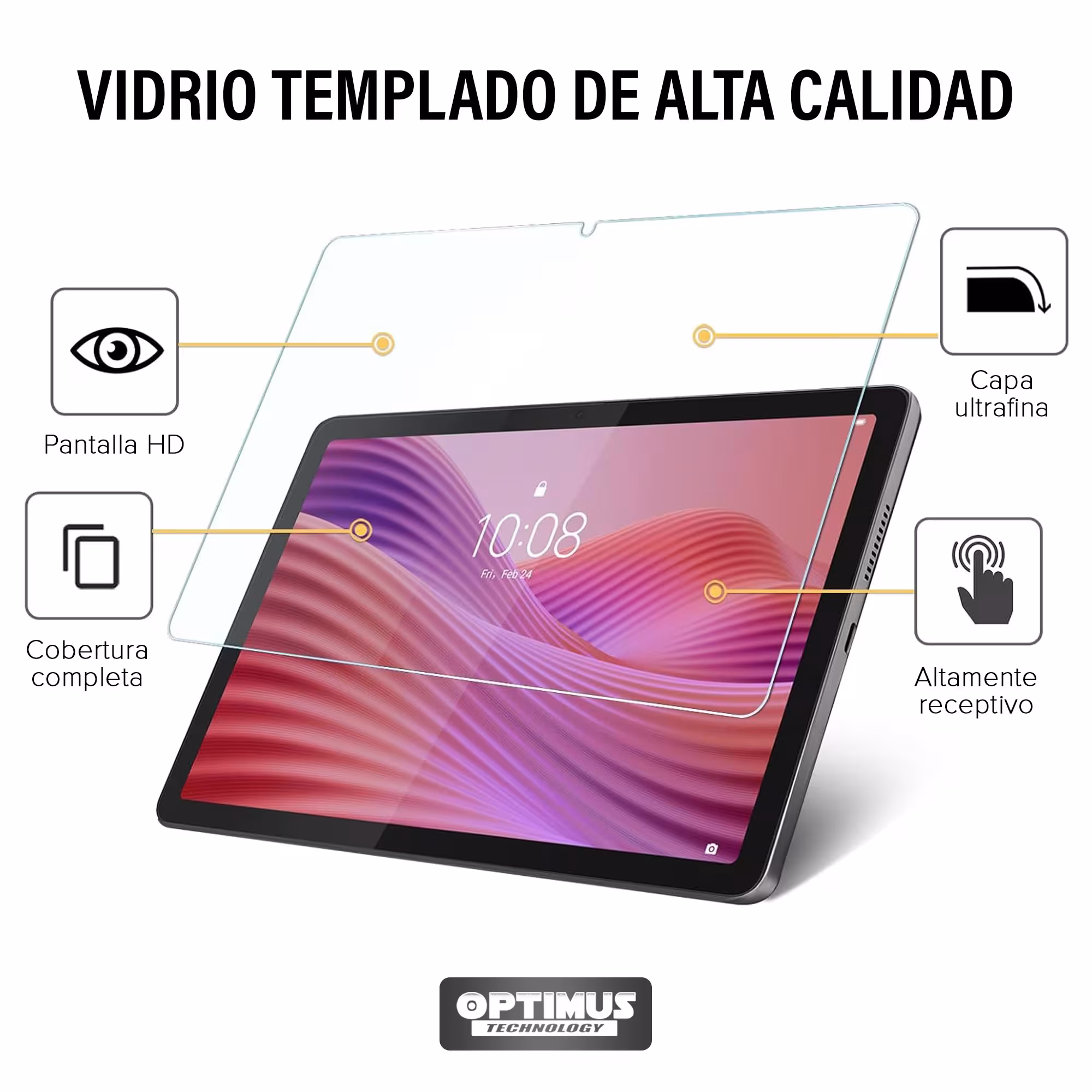 Vidrio Templado Protector de pantalla para Lenovo Tab 10.1 pulgadas 2025 TB-311FU TB311XU