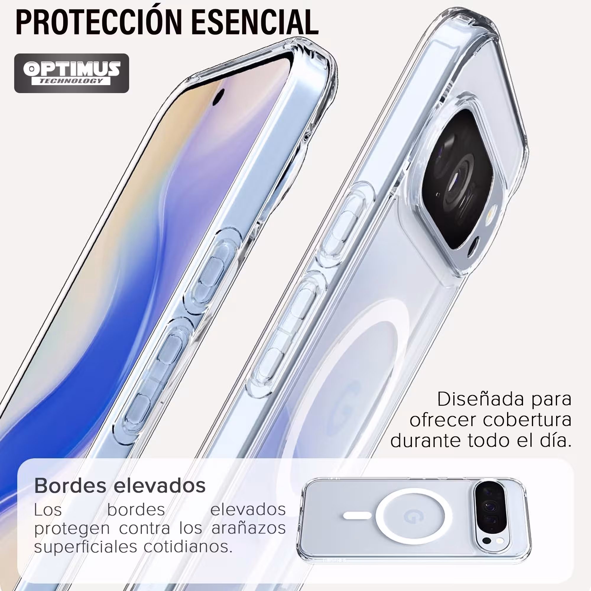 Estuche Funda transparente anticaída para Google Pixel 10 Pro XL 2025 con tecnología MagSafe