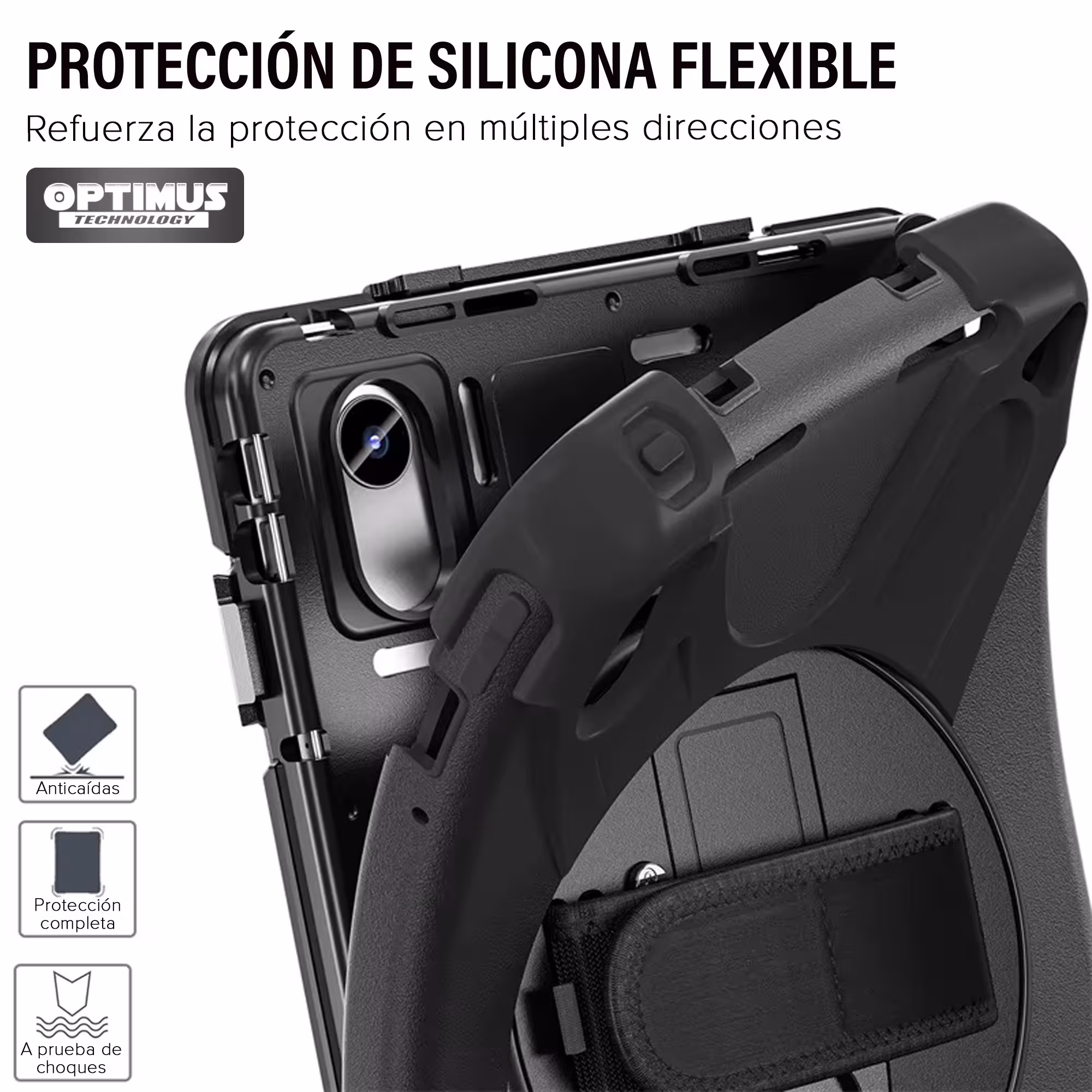 Estuche Antishock con correa y soporte giratorio de 360° Anti golpes para Lenovo Idea Tab 11 Pulgadas 2025 TB336FU TB-336ZU