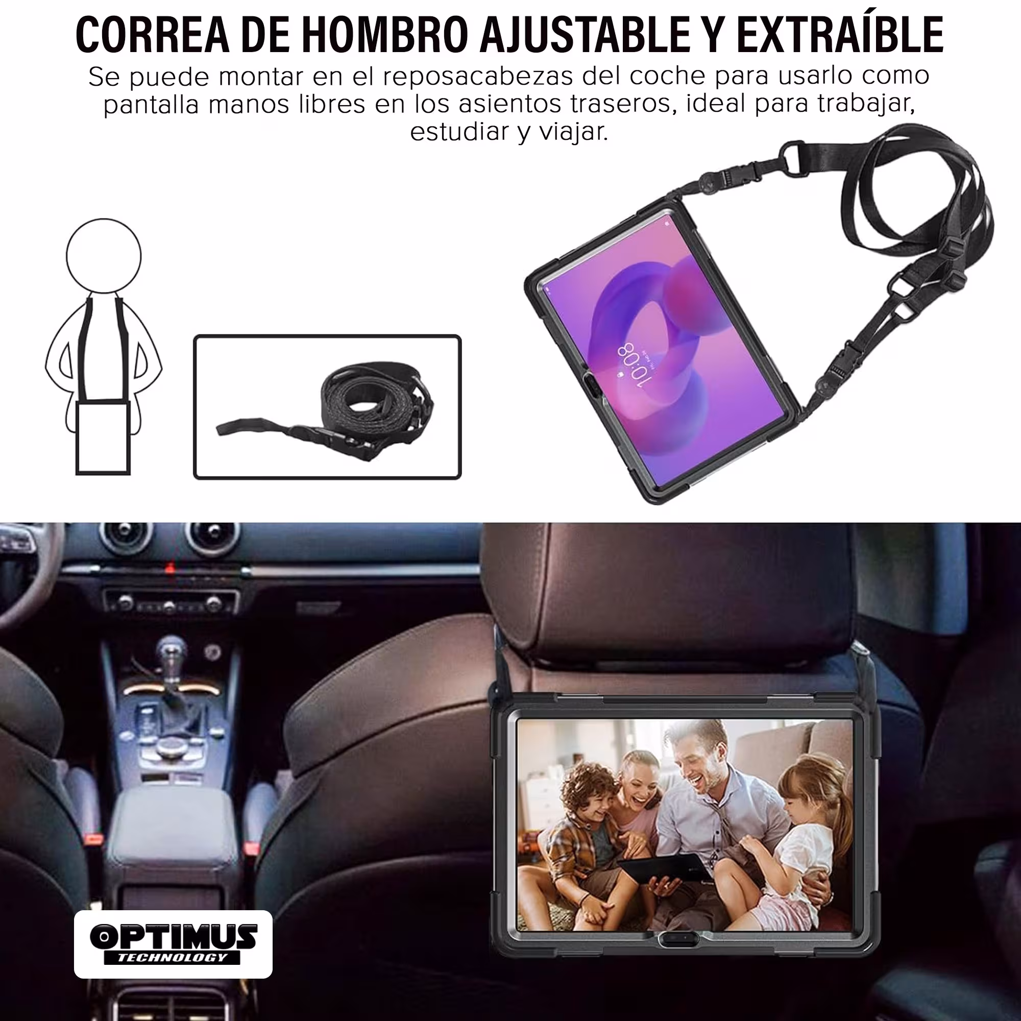 Estuche Case Anti golpes con correa y soporte giratorio de 360° para Lenovo Tab K11 LTE 2024 TB330XU TB330FU ZAEC0027CO