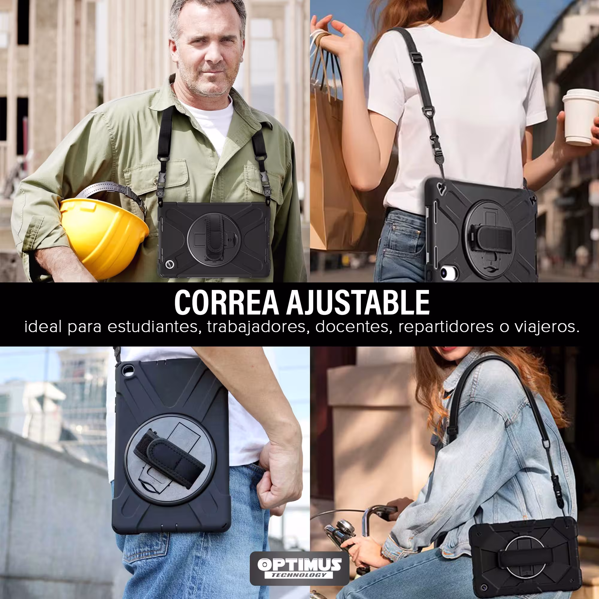 Estuche Case Anti golpes con correa y soporte giratorio de 360° para Lenovo Tab K11 LTE 2024 TB330XU TB330FU ZAEC0027CO