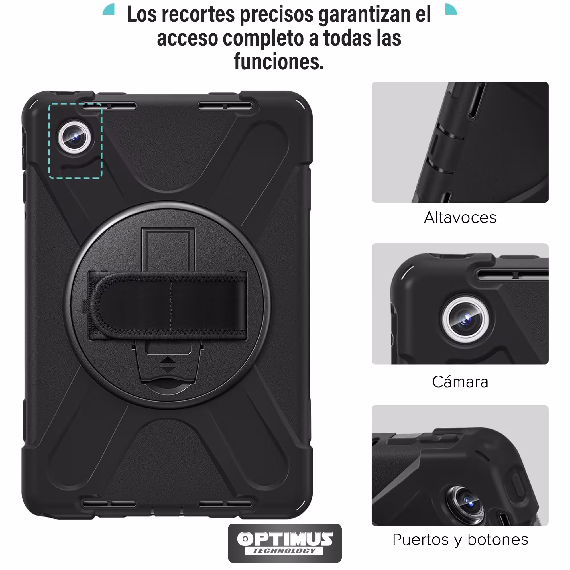 Estuche Case Anti golpes con correa y soporte giratorio de 360° para Lenovo Tab K11 LTE 2024 TB330XU TB330FU ZAEC0027CO