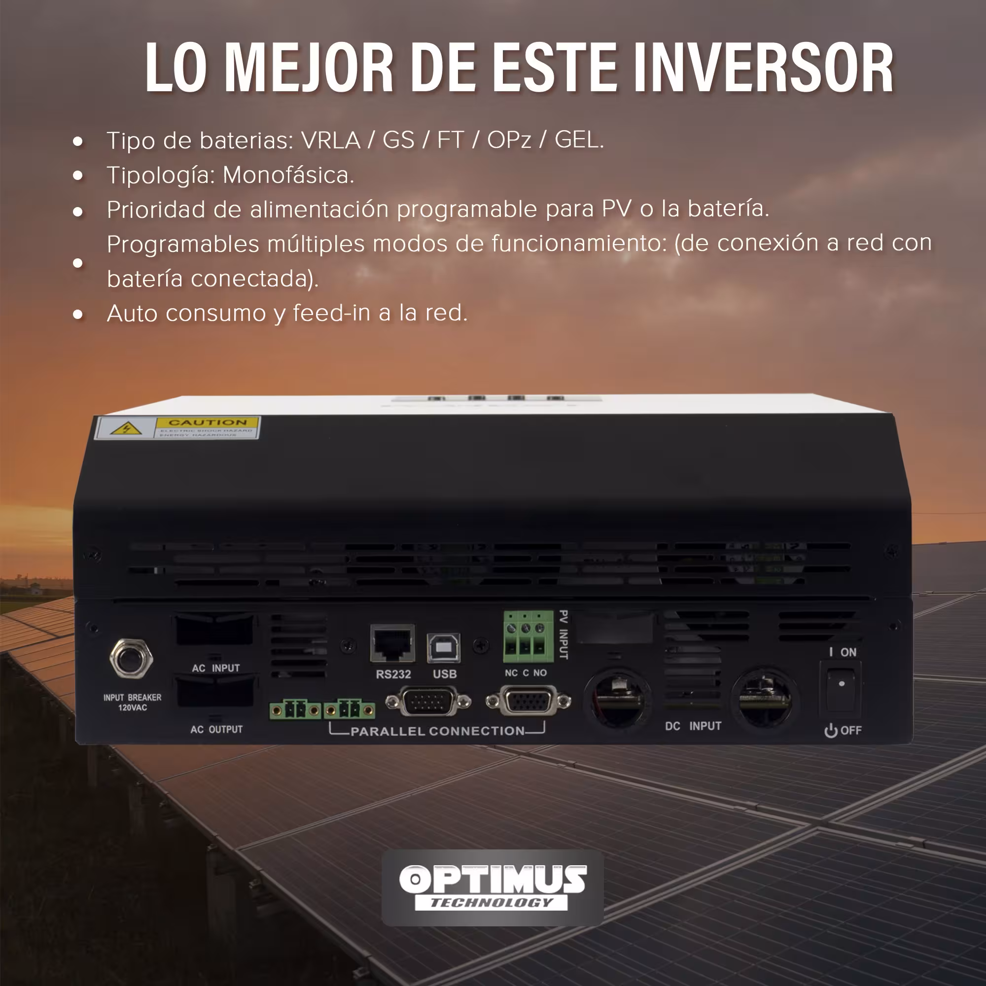 Inversor Solar All In One 3KVA On-Grid POWEST UPS Hibrida Energía Estable y Limpia Carga Solar Para Casa o Negocio