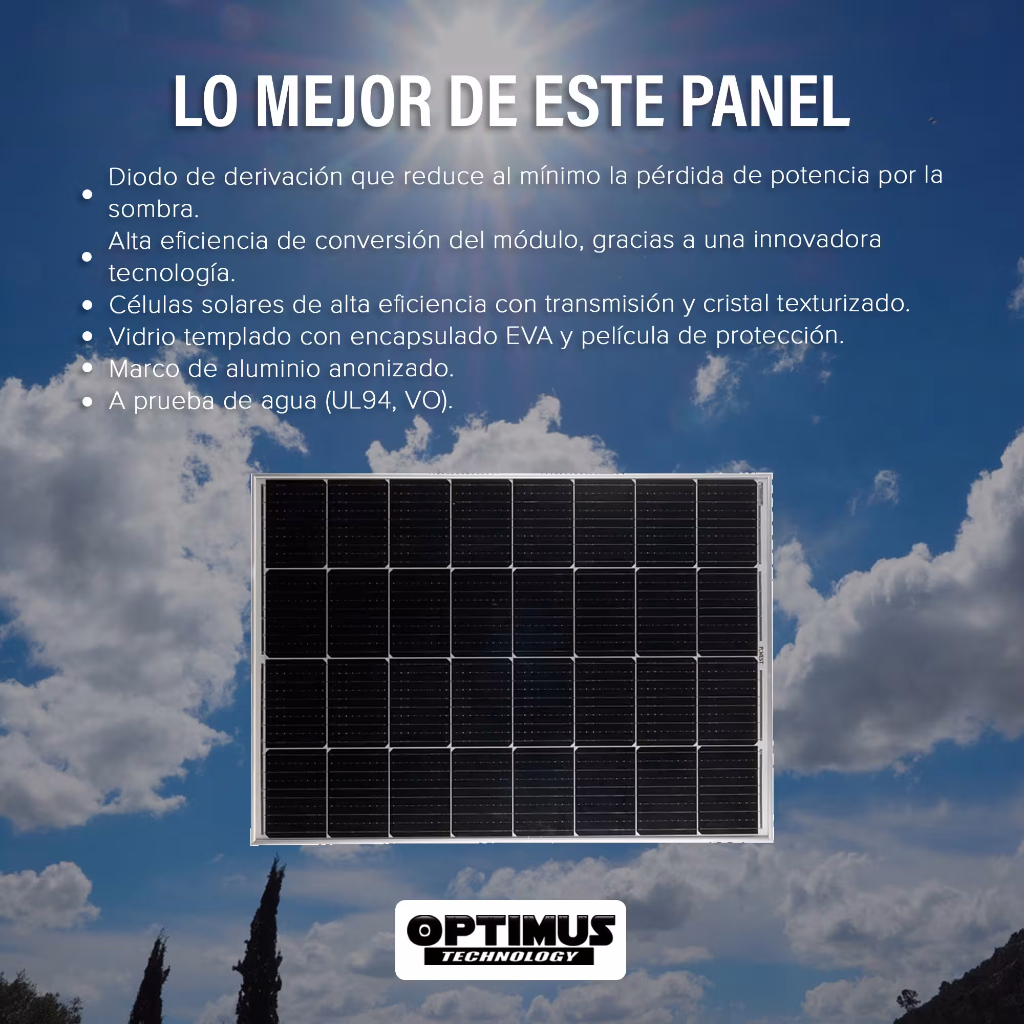 Panel Solar Monocristalino PERC 160W Powest Alta Eficiencia Sistemas Solares Energía Renovable Residencial Rural