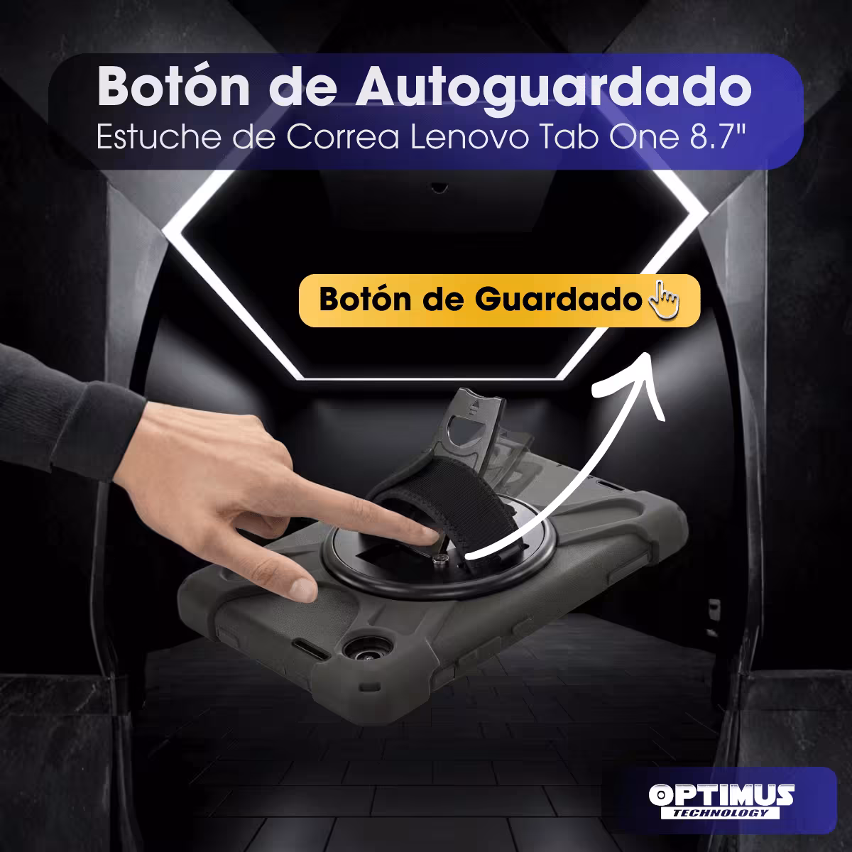 Estuche Case Antishock Con Correa Desmontable 3 Capas para Lenovo Tab One 8.7" Pulgadas 2025 TB-305FU / TB-305X-5