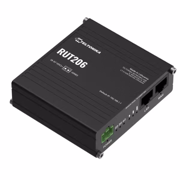 Rourter Industrial Teltonika RUT206 Cat 4, 3G, 2G, 4GLTE Interfaces Serie RS232 y RS485 para Comunicación