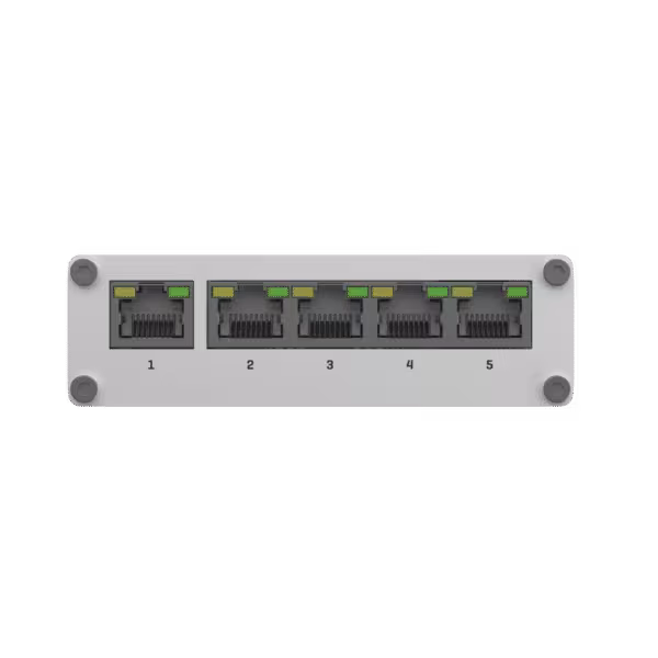 Teltonika TSW110 Switch Ethernet Industrial Gigabit de 5 Puertos 10/100/1000 | Montaje DIN y Pared, vista 4
