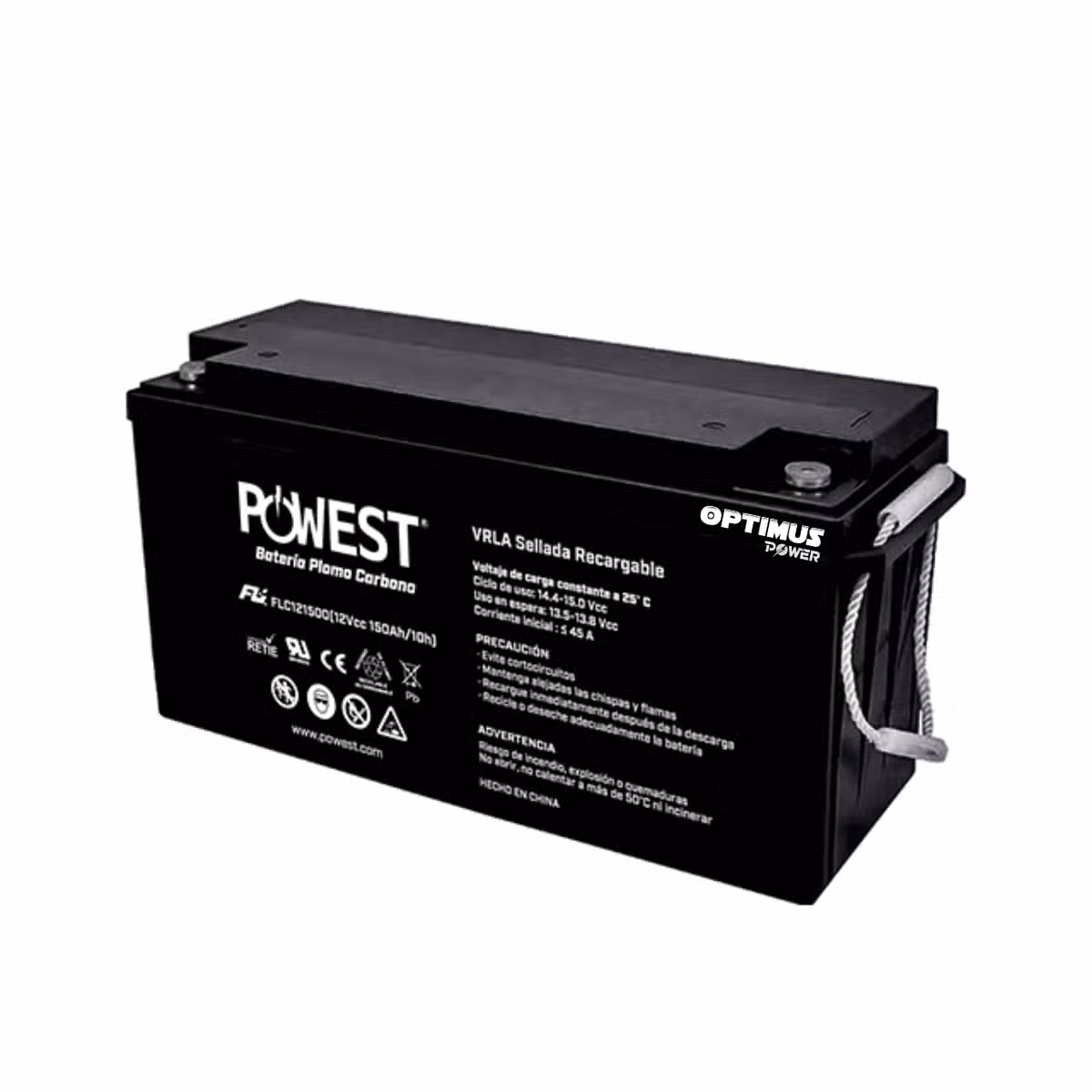Batería Plomo Carbono POWEST 12V 150Ah AGM VRLA Ciclo Profundo