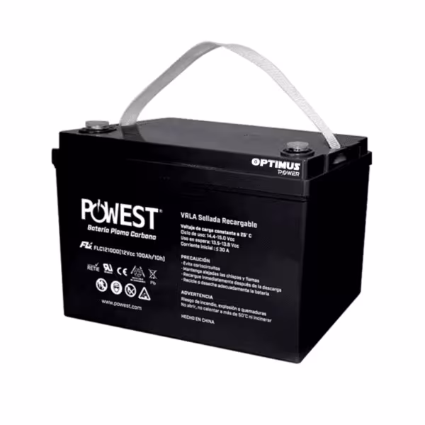 Batería Plomo Carbono POWEST 12V 100Ah AGM VRLA Ciclo Profundo