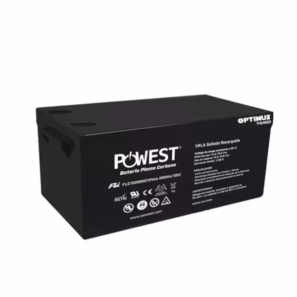 Batería Plomo Carbono POWEST 12V 200Ah AGM VRLA Alta Capacidad