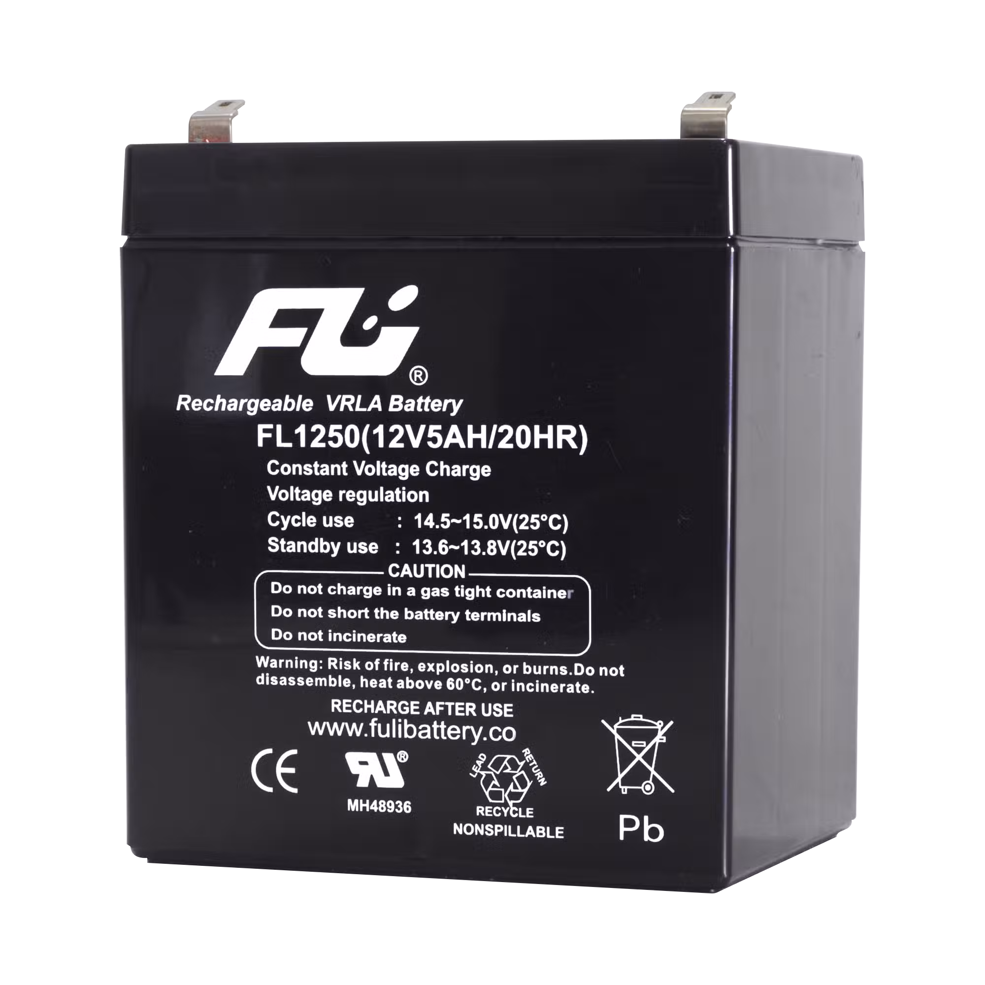 Batería Sellada 12V 5Ah AGM FL1250GS | Fuli Battery | Para UPS y Alarmas