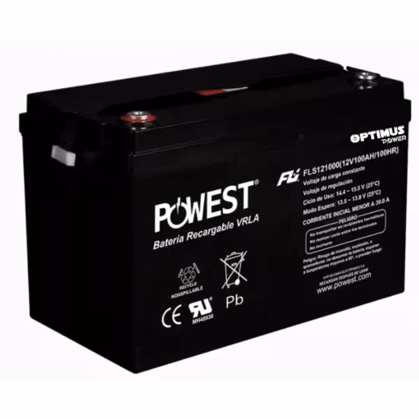 Batería GEL Ciclo Profundo 12V 100Ah POWEST FLS121000DC | Energía Solar | Deep Cycle VRLA | Off-Grid