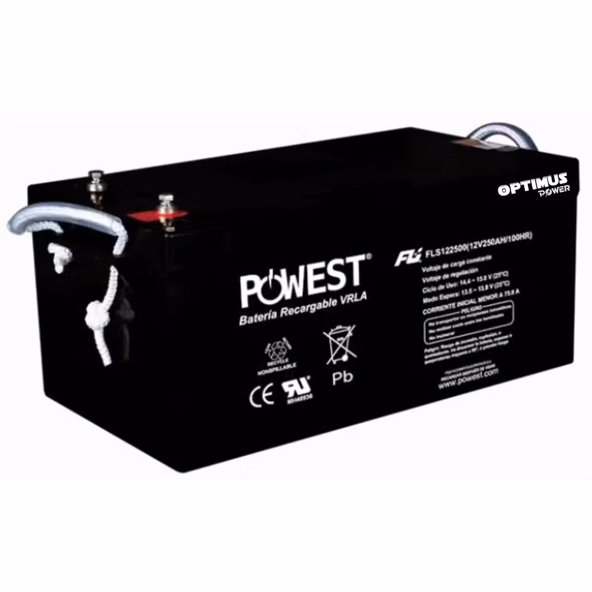 Batería GEL Ciclo Profundo 12V 250Ah POWEST FLS122500DC | Energía Solar | Deep Cycle VRLA | Off-Grid