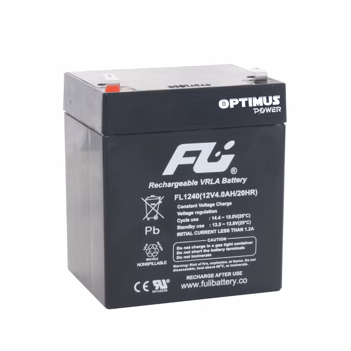 Batería Sellada 12V 4Ah AGM FL1240GS | Fuli Battery | Para UPS y Alarmas