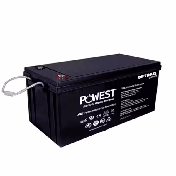 Batería Plomo Carbono POWEST 12V 250Ah AGM VRLA Máxima Capacidad