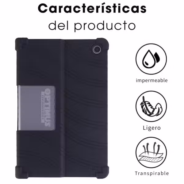 Kit Estuche de Goma Antishock Negro para Lenovo Tab Plus TB-351FU + Teclado 2 en 1 Bluetooth Español, vista 4