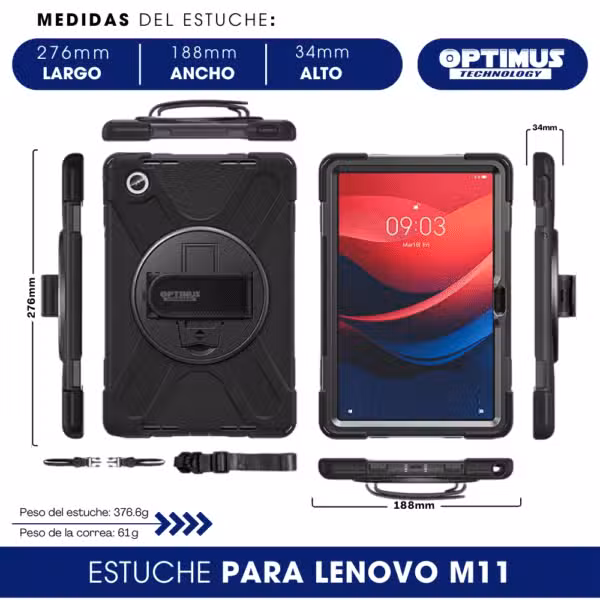 Estuche de Correa 360 y Lápiz Óptico para Lenovo M11, vista 5