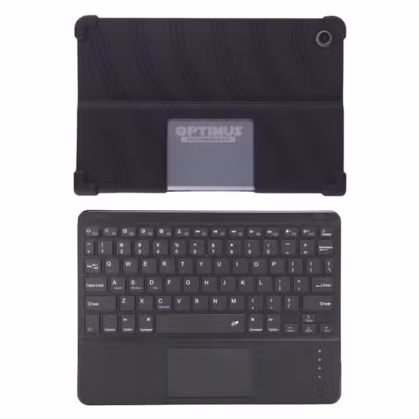 Kit Estuche de Goma Antishock Negro para Lenovo Tab Plus TB-351FU + Teclado 2 en 1 Bluetooth Español